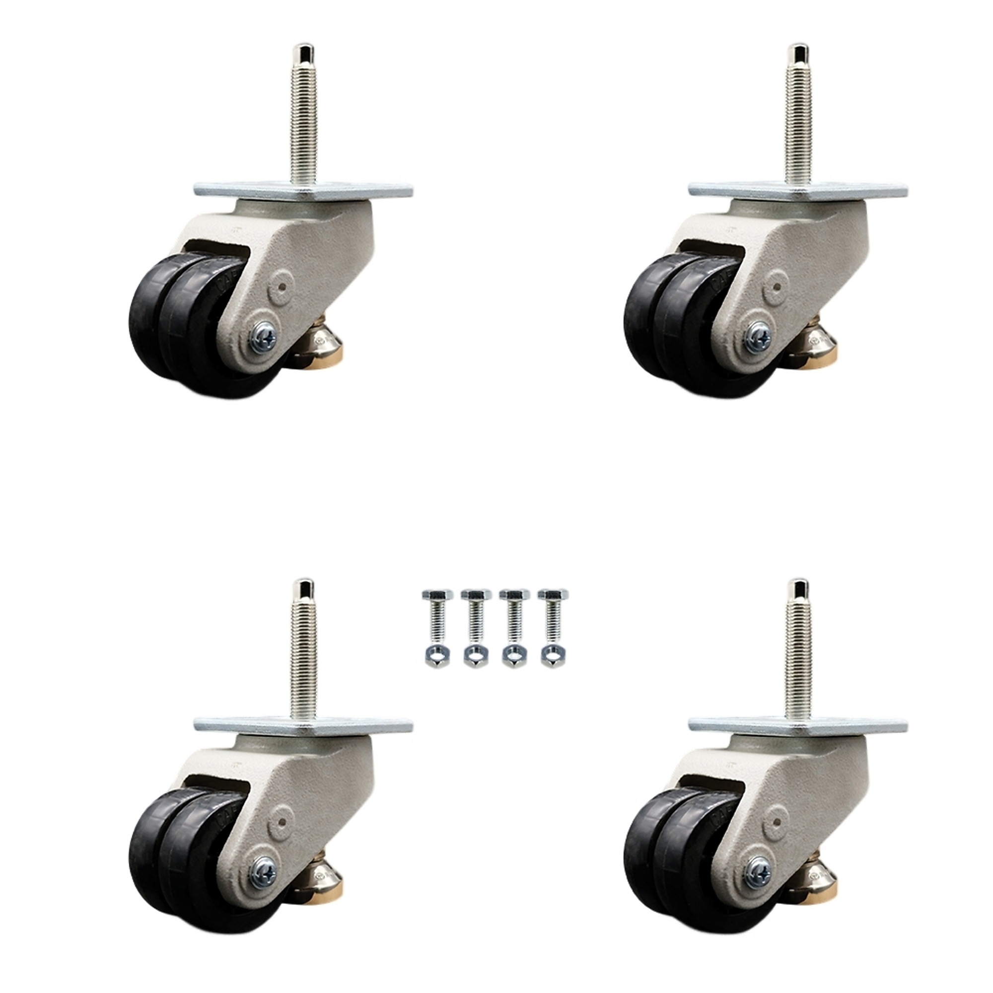 Service Caster, 2.8Inch Plate Casters, Wheel Diameter 2.8 in, Caster Type Swivel, Package (qty.) 4, Model SCC-TPLV30S72-NYR-1100-DC-4