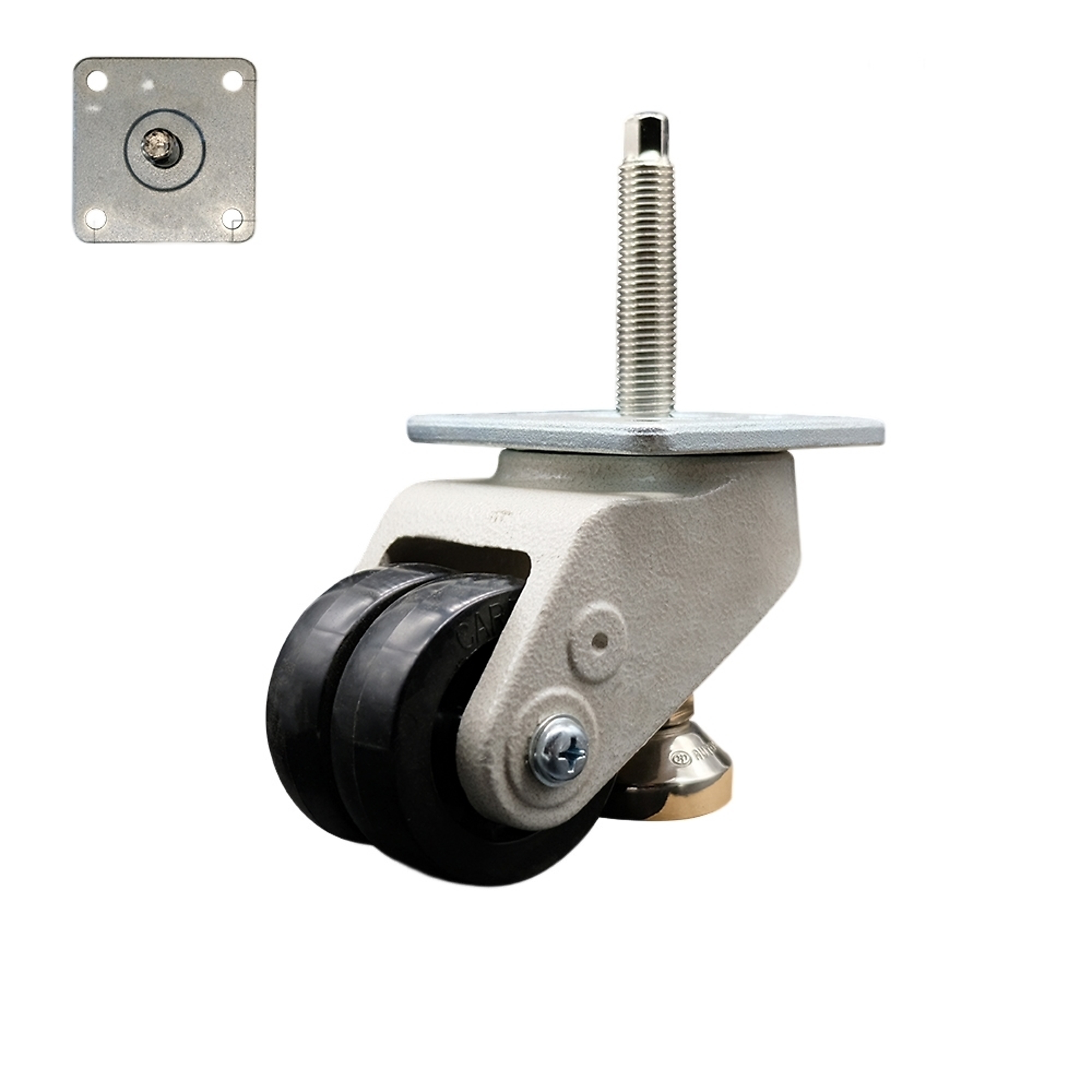 Service Caster, 2.8Inch Plate Caster, Wheel Diameter 2.8 in, Caster Type Swivel, Package (qty.) 1, Model SCC-TPLV30S72-NYR-1100-DC