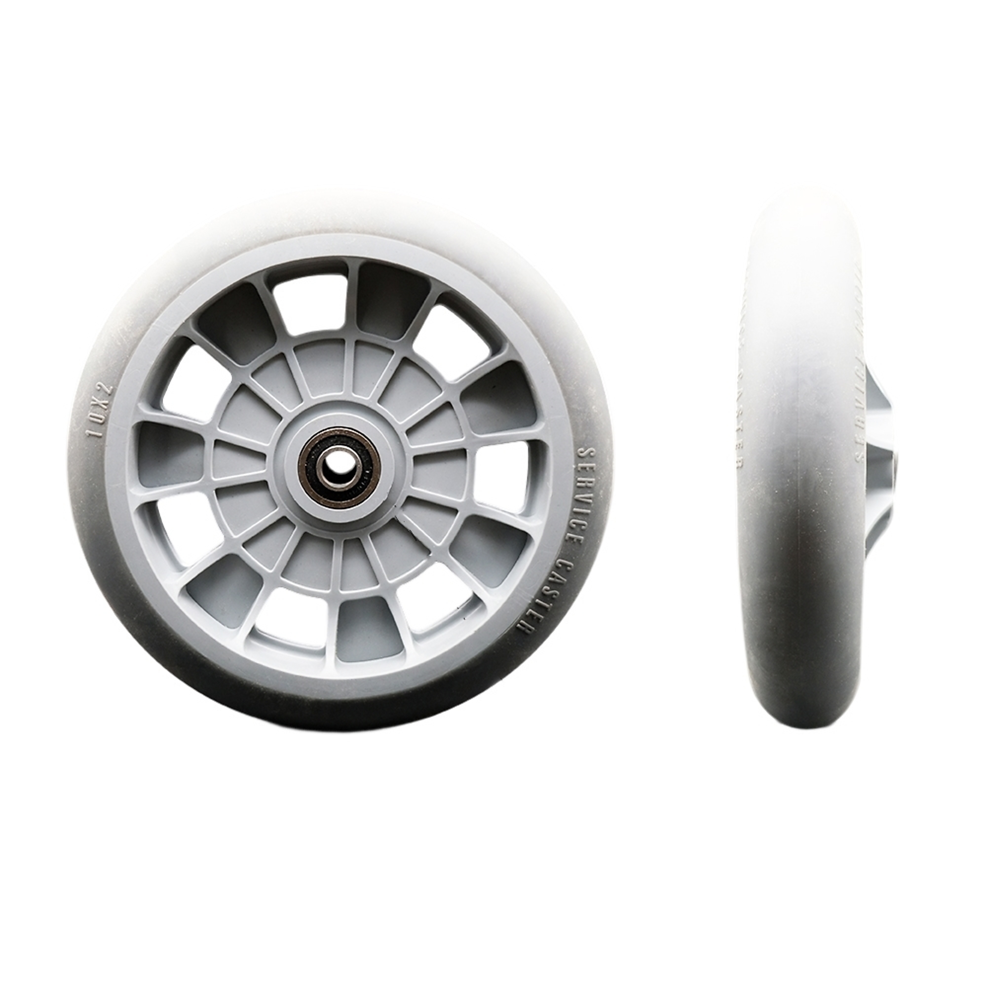 Service Caster, 10Inch x 2Inch Hardware Wheel, Wheel Diameter 10 in, Caster Type Rigid, Package (qty.) 1, Model SCC-TPRB10134-C-BRGKIT