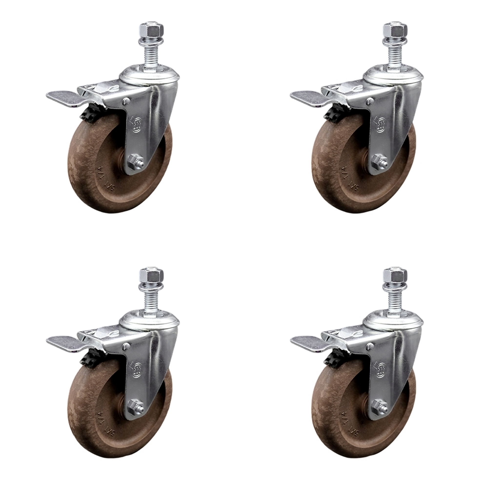 Service Caster, 5Inch x 1 1/4Inch Stem Casters, Wheel Diameter 5 in, Caster Type Swivel, Package (qty.) 4, Model SCC-SSTSTTL20S514-GFNSHT-121315-4