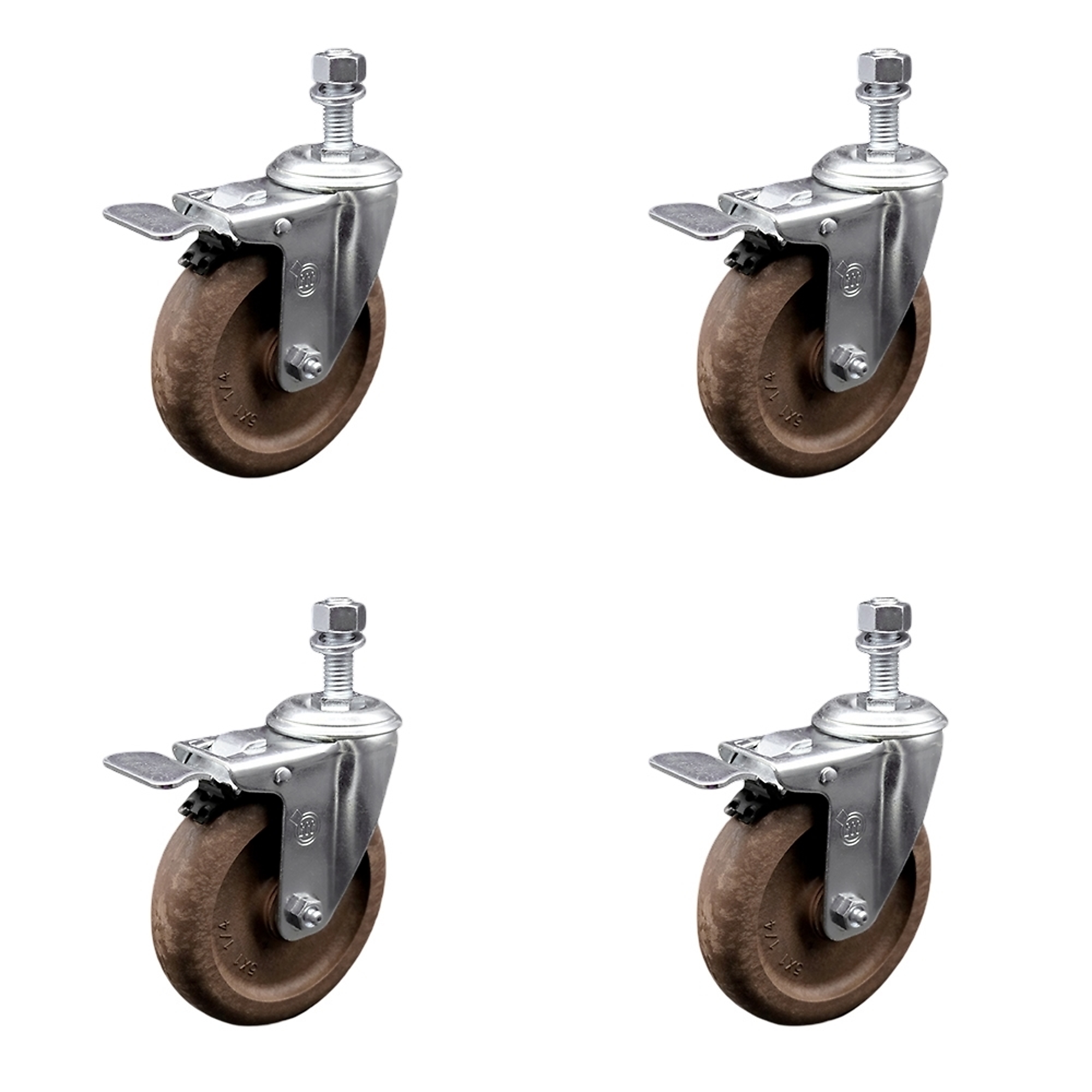 Service Caster, 5Inch x 1 1/4Inch Stem Casters, Wheel Diameter 5 in, Caster Type Swivel, Package (qty.) 4, Model SCC-TSTTL20S514-GFNSHT-121315-4