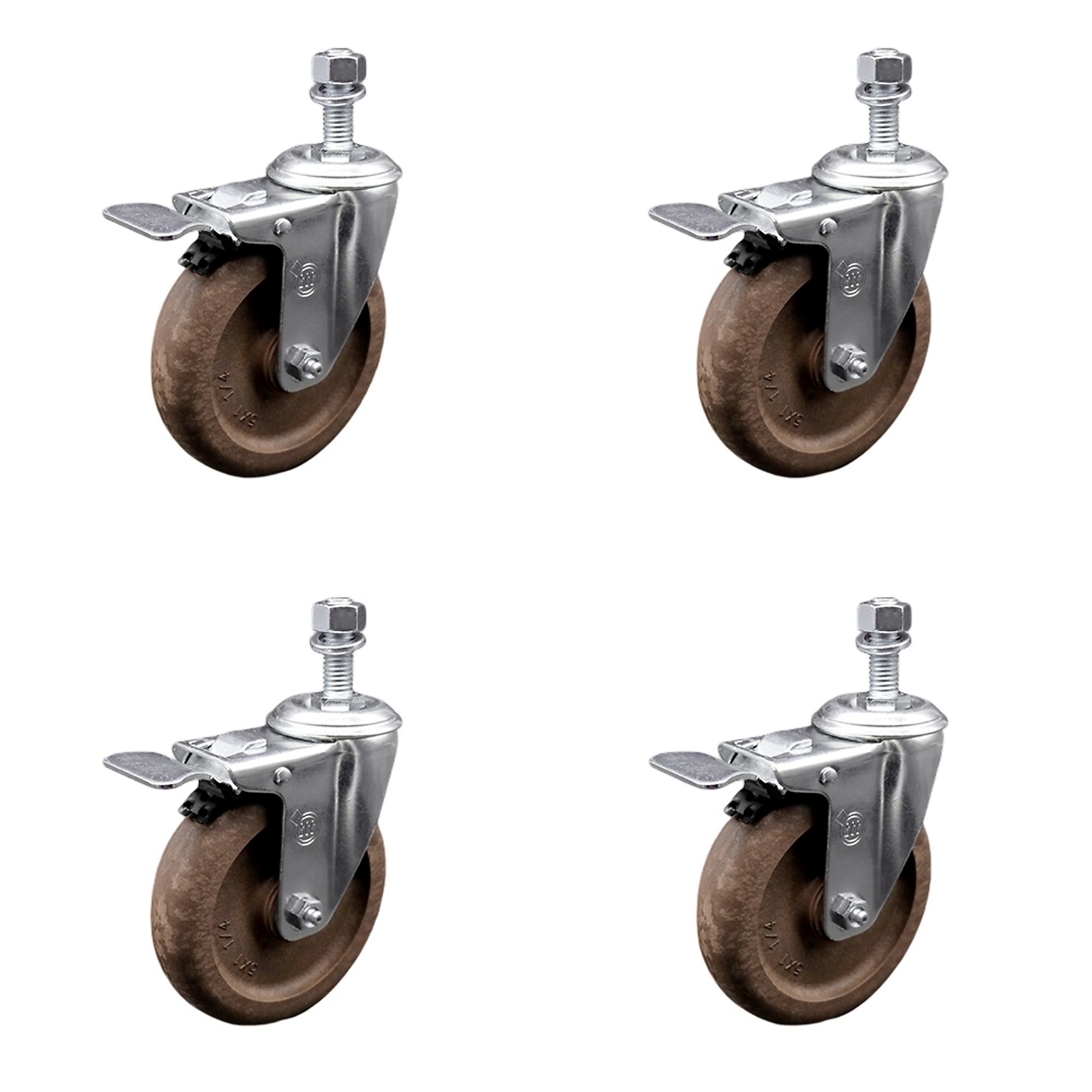 Service Caster, 5Inch x 1 1/4Inch Stem Casters, Wheel Diameter 5 in, Caster Type Swivel, Package (qty.) 4, Model SCC-SSTSTTL20S514-GFNSHT-M1015-4