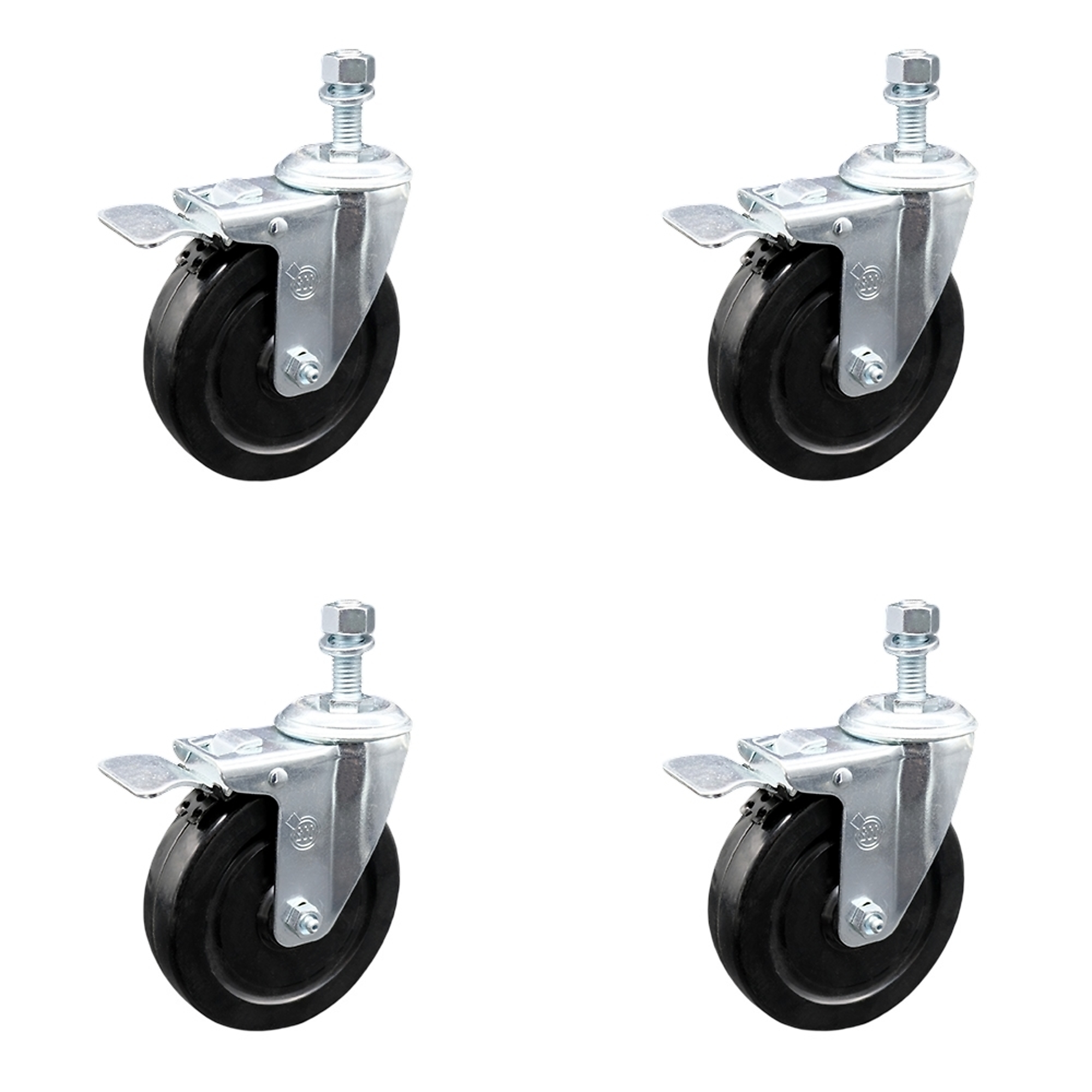 Service Caster, 5Inch x 1 1/4Inch Stem Casters, Wheel Diameter 5 in, Caster Type Swivel, Package (qty.) 4, Model SCC-TSTTL20S514-HRS-121315-4