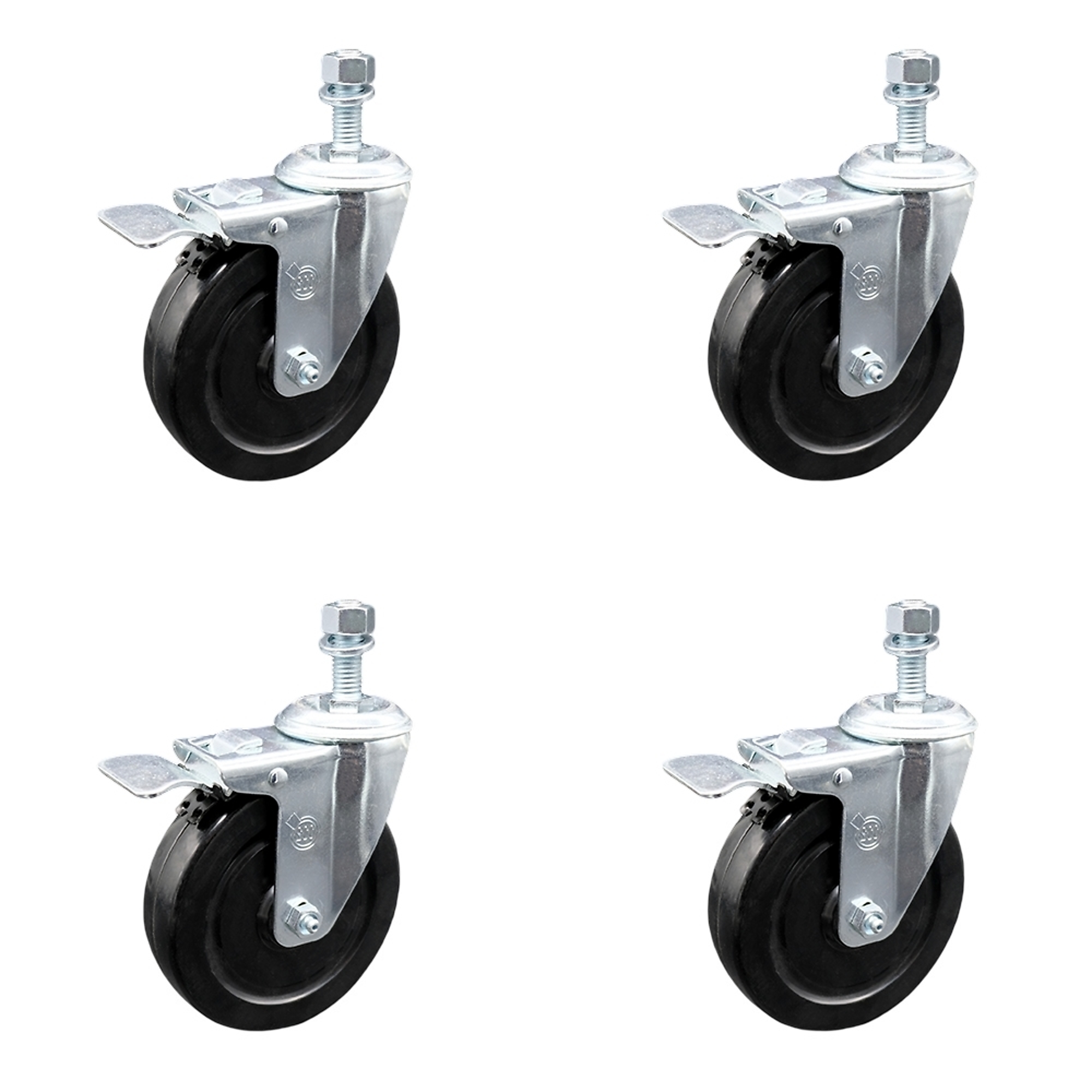 Service Caster, 5Inch x 1 1/4Inch Stem Casters, Wheel Diameter 5 in, Caster Type Swivel, Package (qty.) 4, Model SCC-TSTTL20S514-HRS-M1215-4