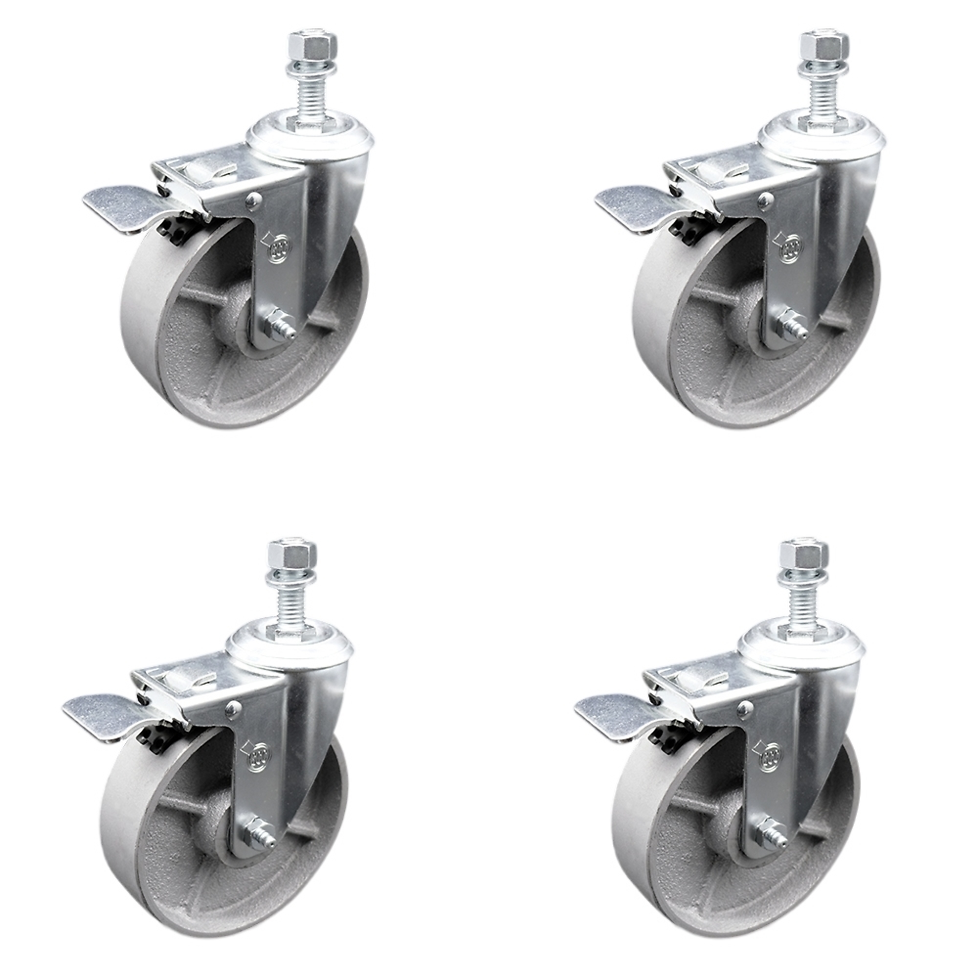 Service Caster, 5Inch x 1 1/2Inch Stem Casters, Wheel Diameter 5 in, Caster Type Swivel, Package (qty.) 4, Model SCC-TSTTL20S515-SSR-121315-4