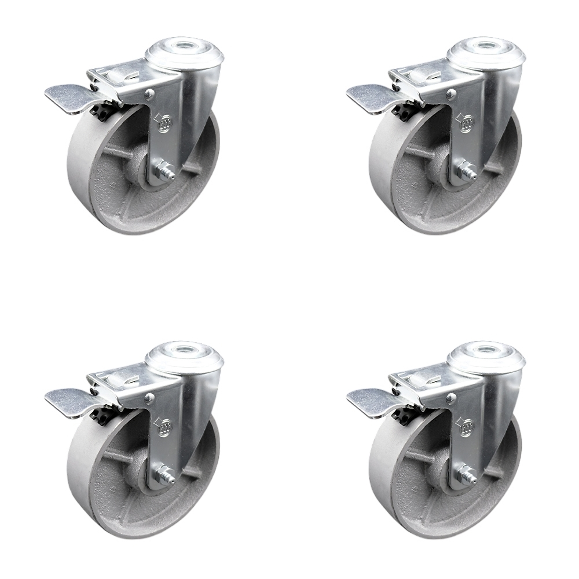 Service Caster, 5Inch x 1 1/4 Stem Casters, Wheel Diameter 5 in, Caster Type Swivel, Package (qty.) 4, Model SCC-BHTTL20S514-SSS-4