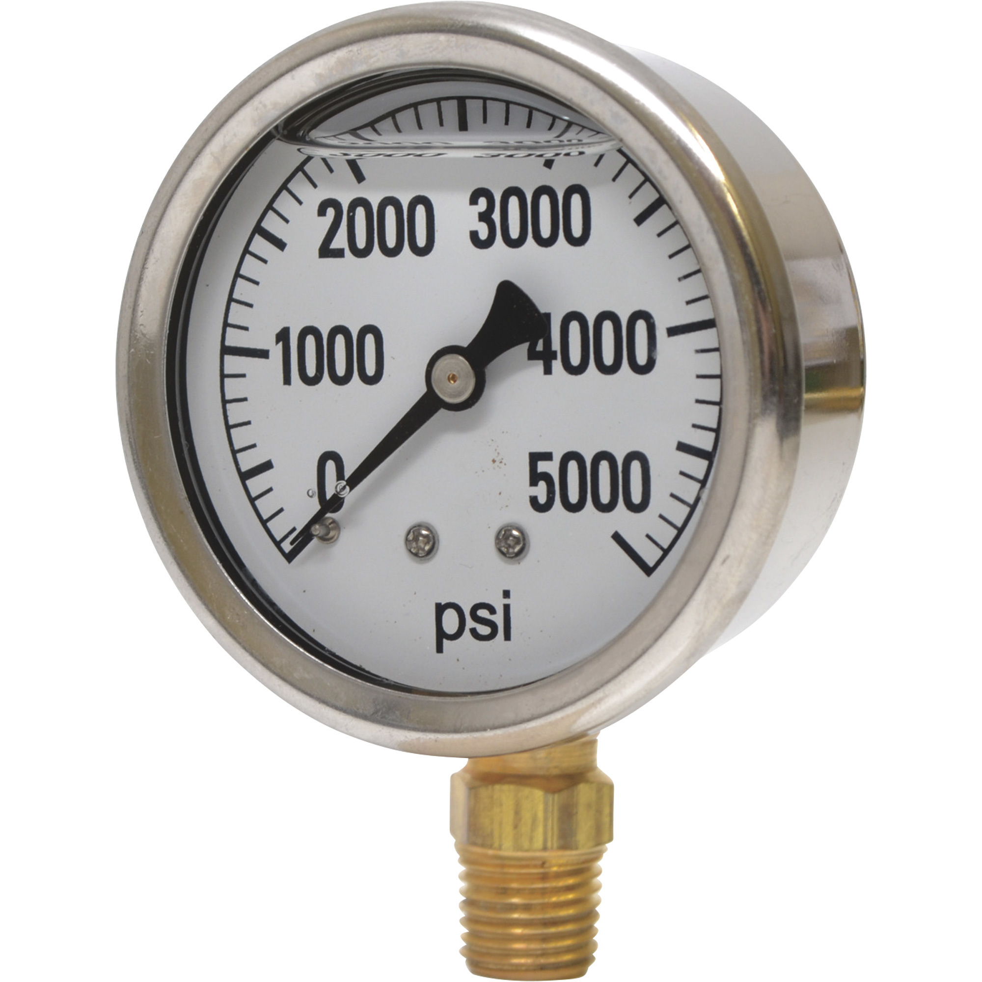 Valley Instrument 2 1/2Inch Stainless Steel Glycerin Gauge, 0-5,000 PSI