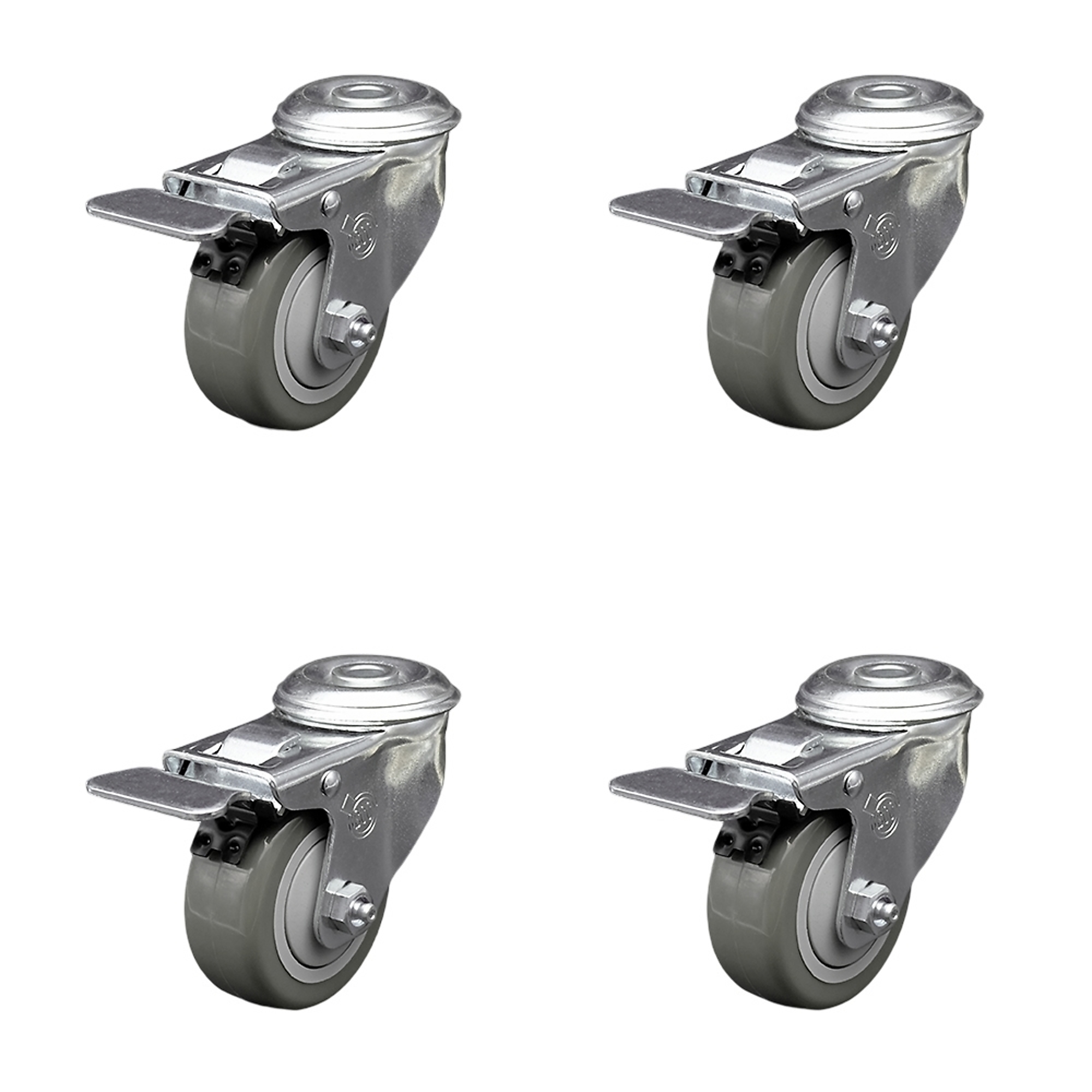 Service Caster, 3 1/2Inch x 1 1/4Inch Stem Casters, Wheel Diameter 3.5 in, Caster Type Swivel, Package (qty.) 4, Model SCC-BHTTL20S3514-PPUB-4