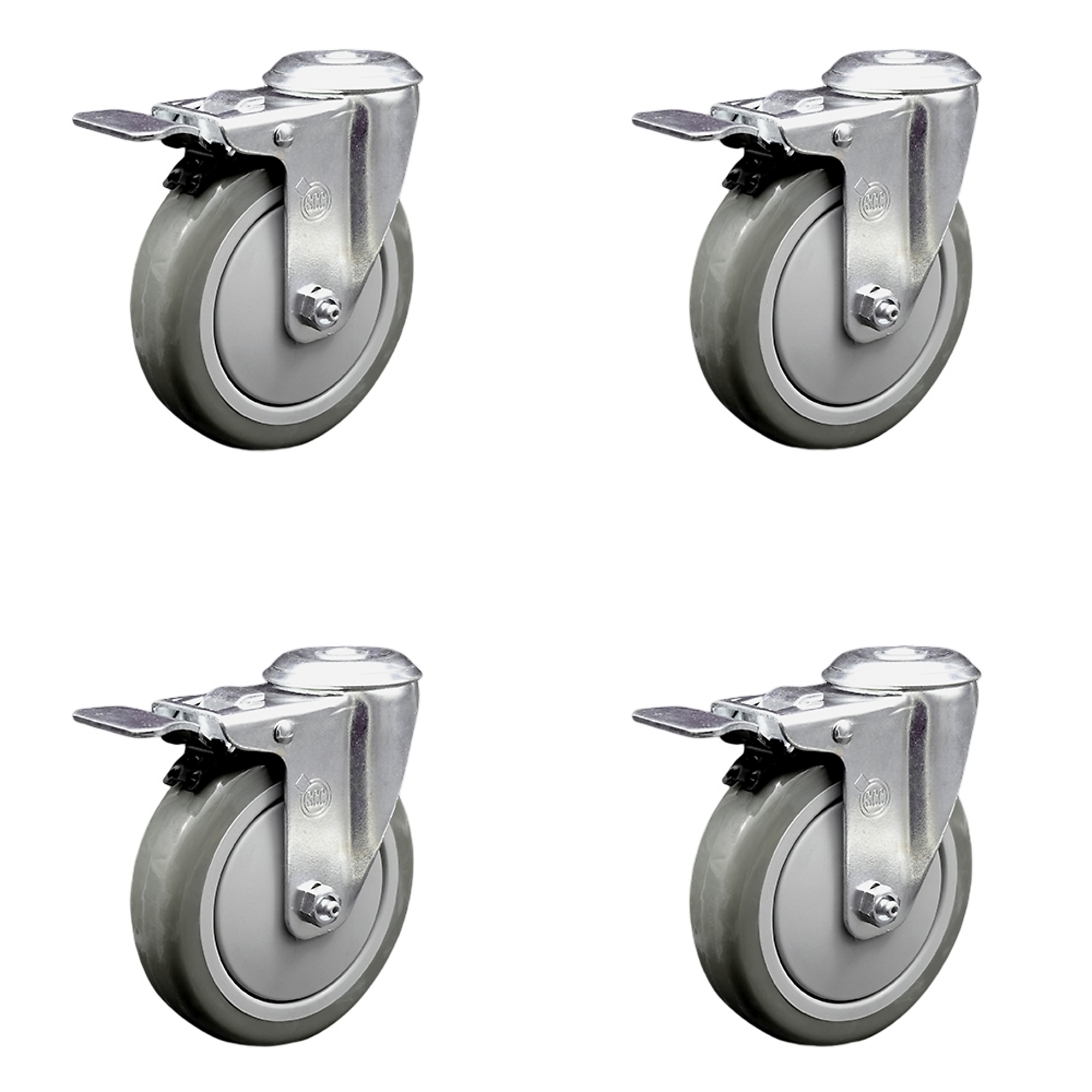 Service Caster, 5Inch x 1 1/4Inch Stem Casters, Wheel Diameter 5 in, Caster Type Swivel, Package (qty.) 4, Model SCC-BHTTL20S514-PPUB-4