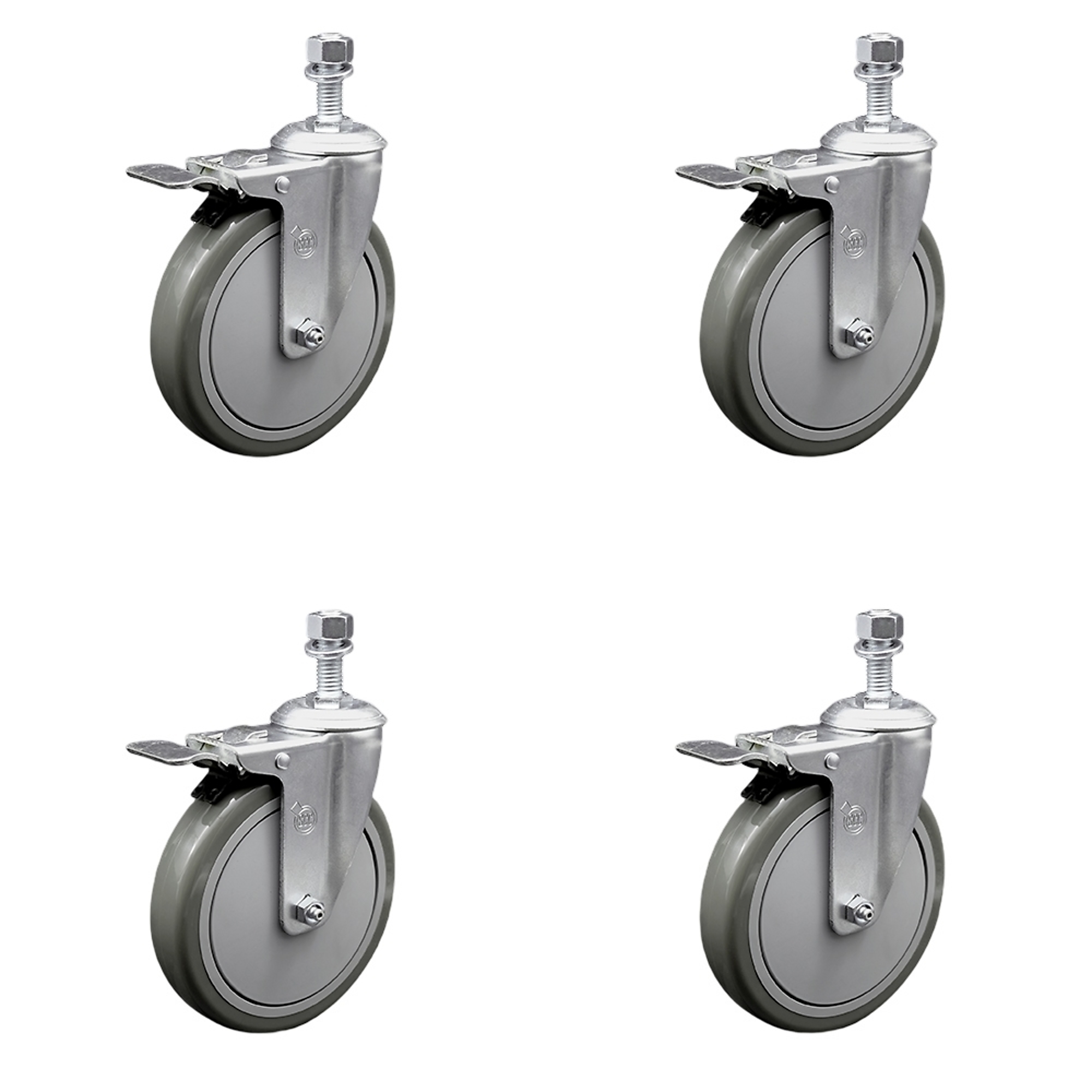 Service Caster, 6Inch x 1 1/4Inch Stem Casters, Wheel Diameter 6 in, Caster Type Swivel, Package (qty.) 4, Model SCC-TSTTL20S614-PPUB-121315-4