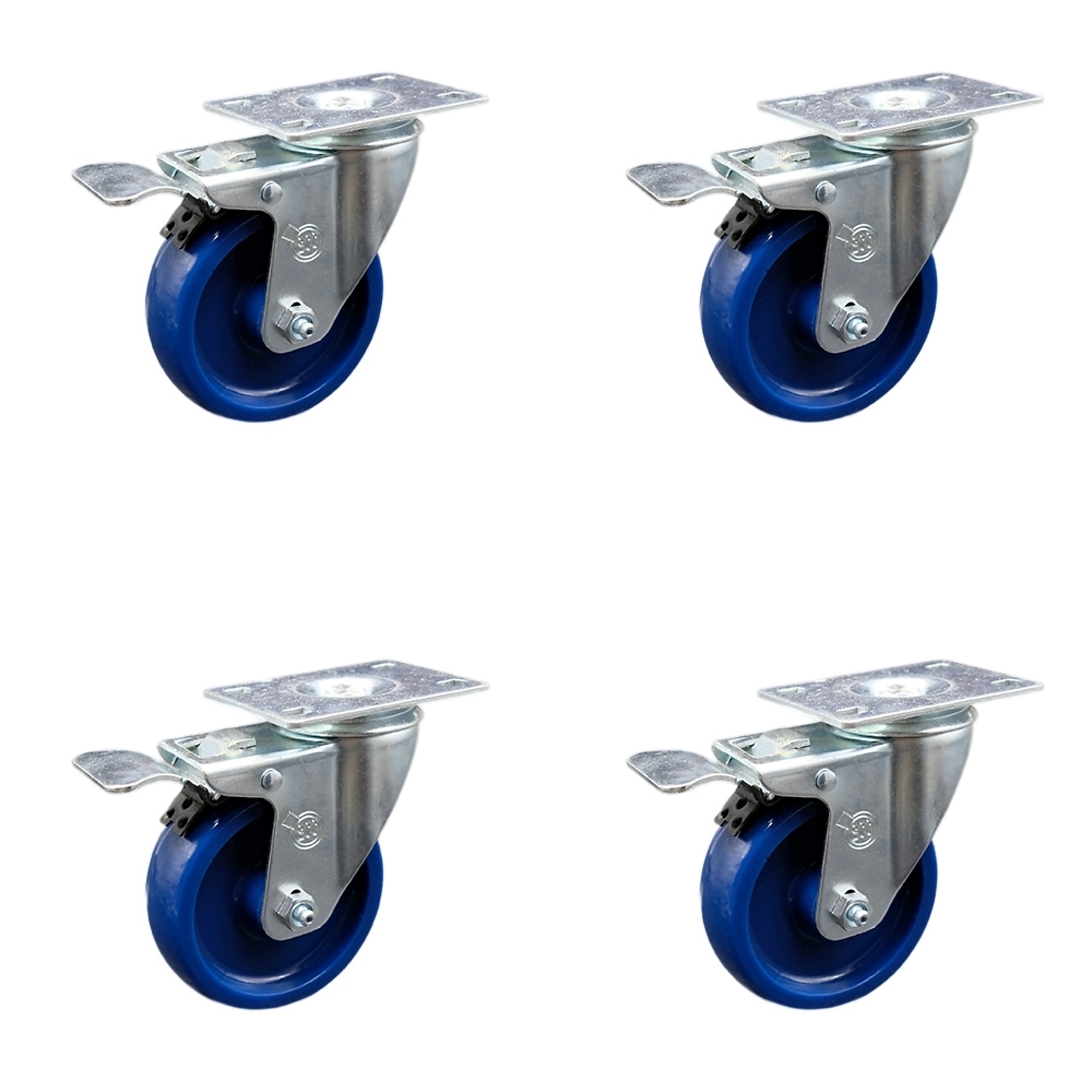 Service Caster, 4Inch x 1 1/4Inch Plate Casters, Wheel Diameter 4 in, Caster Type Swivel, Package (qty.) 4, Model SCC-SSTTL20S414-SPUS-4