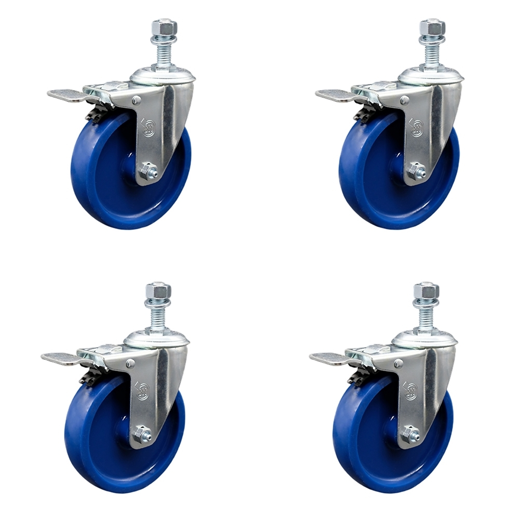 Service Caster, 5Inch x 1 1/4Inch Stem Casters, Wheel Diameter 5 in, Caster Type Swivel, Package (qty.) 4, Model SCC-TSTTL20S514-SPUS-121315-4