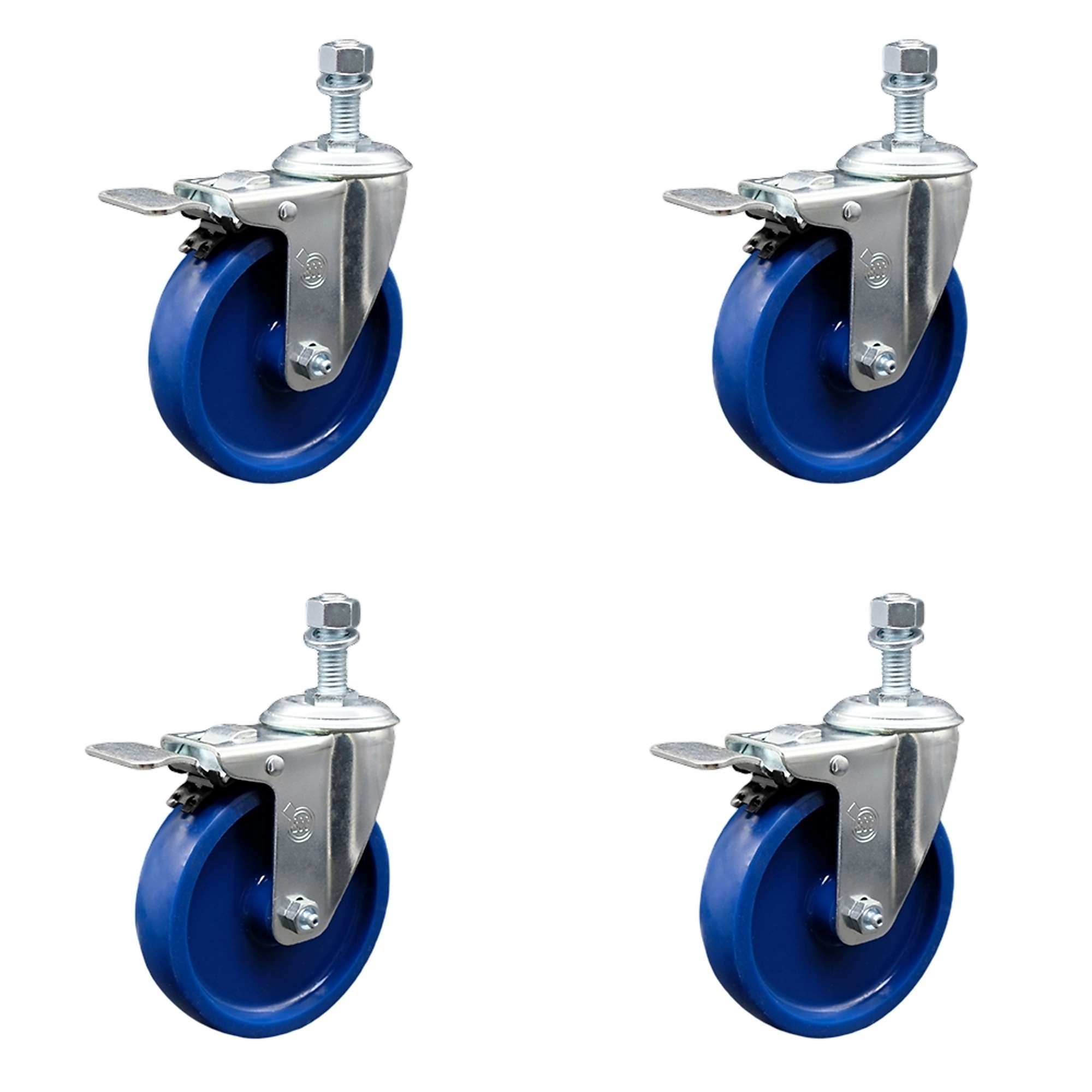 Service Caster, 5Inch x 1 1/4Inch Stem Casters, Wheel Diameter 5 in, Caster Type Swivel, Package (qty.) 4, Model SCC-SSTSTTL20S514-SPUS-M1015-4