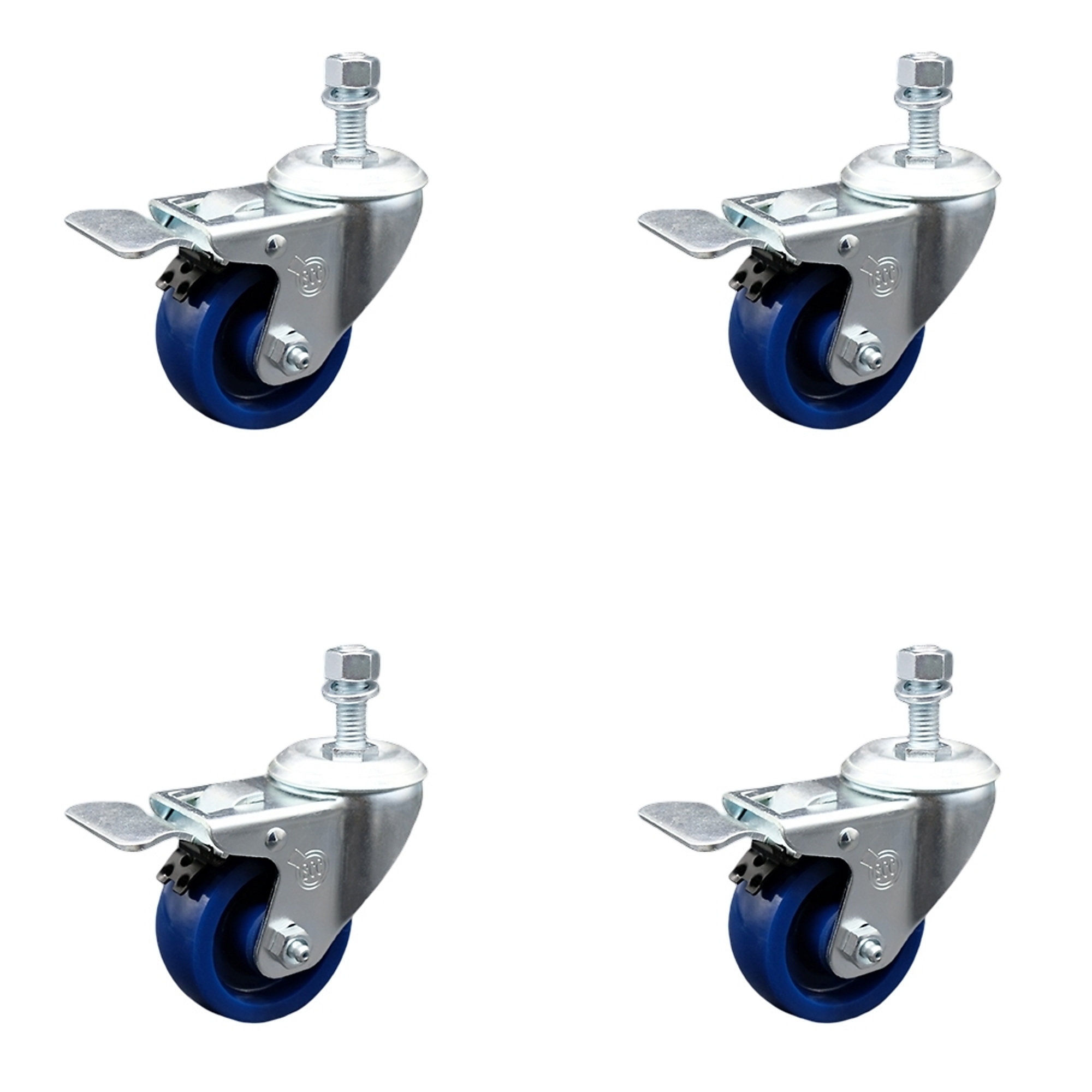 Service Caster, 3 1/2Inch x 1 1/4Inch Stem Casters, Wheel Diameter 3.5 in, Caster Type Swivel, Package (qty.) 4, Model SCC-SSTSTTL20S3514-SPUS-M1015-4