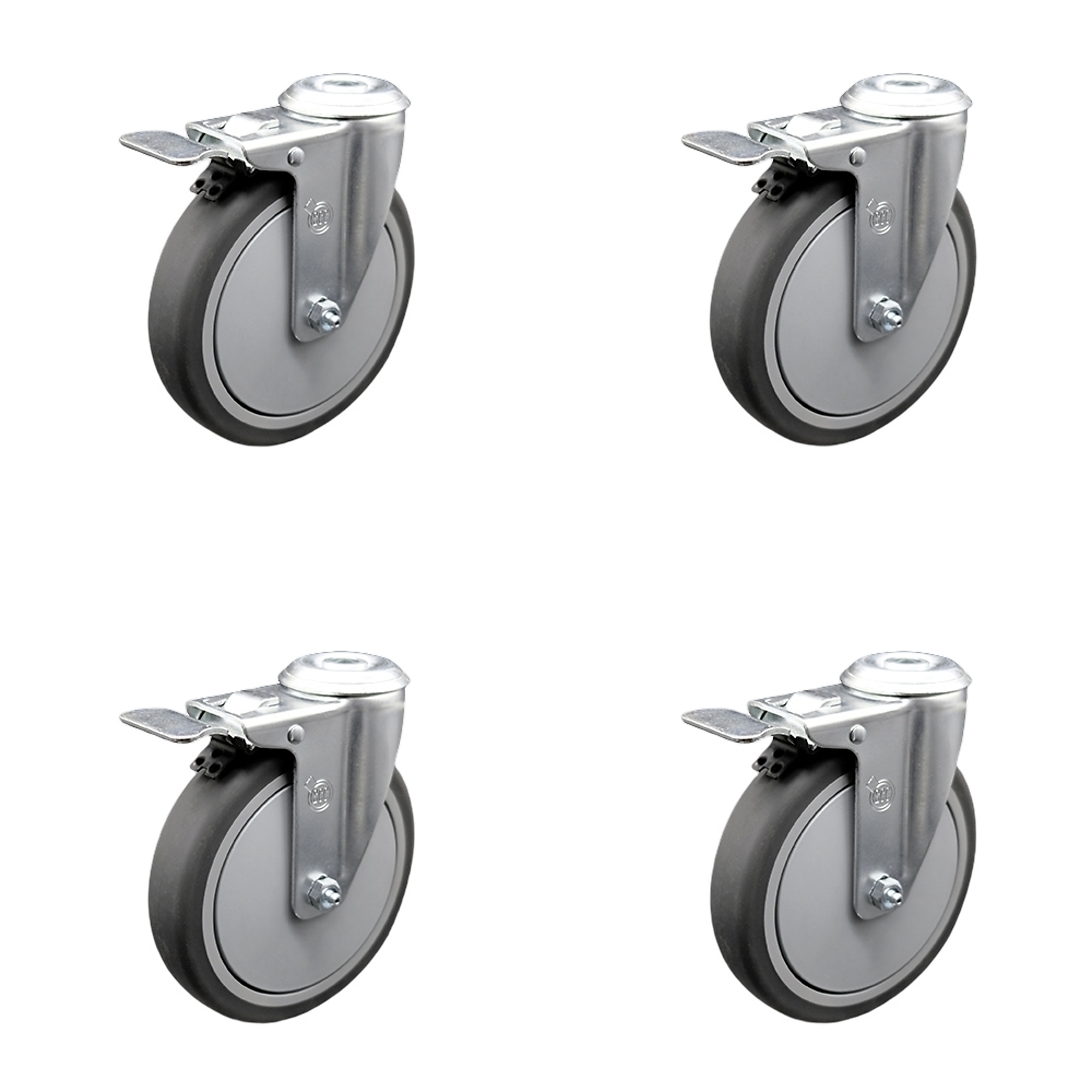 Service Caster, 6Inch x 1 1/4Inch Stem Casters, Wheel Diameter 6 in, Caster Type Swivel, Package (qty.) 4, Model SCC-BHTTL20S614-TPRB-4