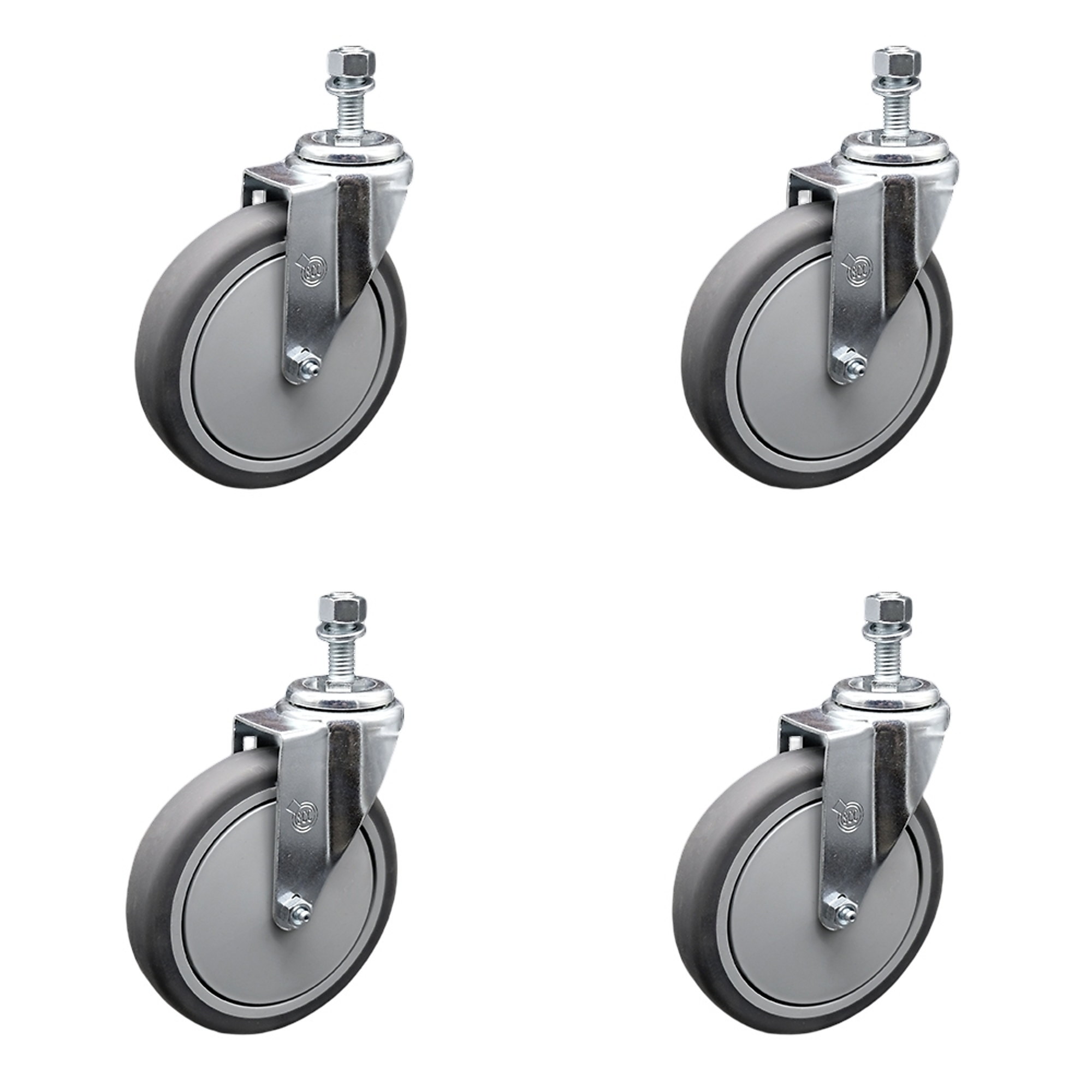 Service Caster, 6Inch x 1 1/4Inch Stem Casters, Wheel Diameter 6 in, Caster Type Swivel, Package (qty.) 4, Model SCC-TS20S614-TPRB-121315-4