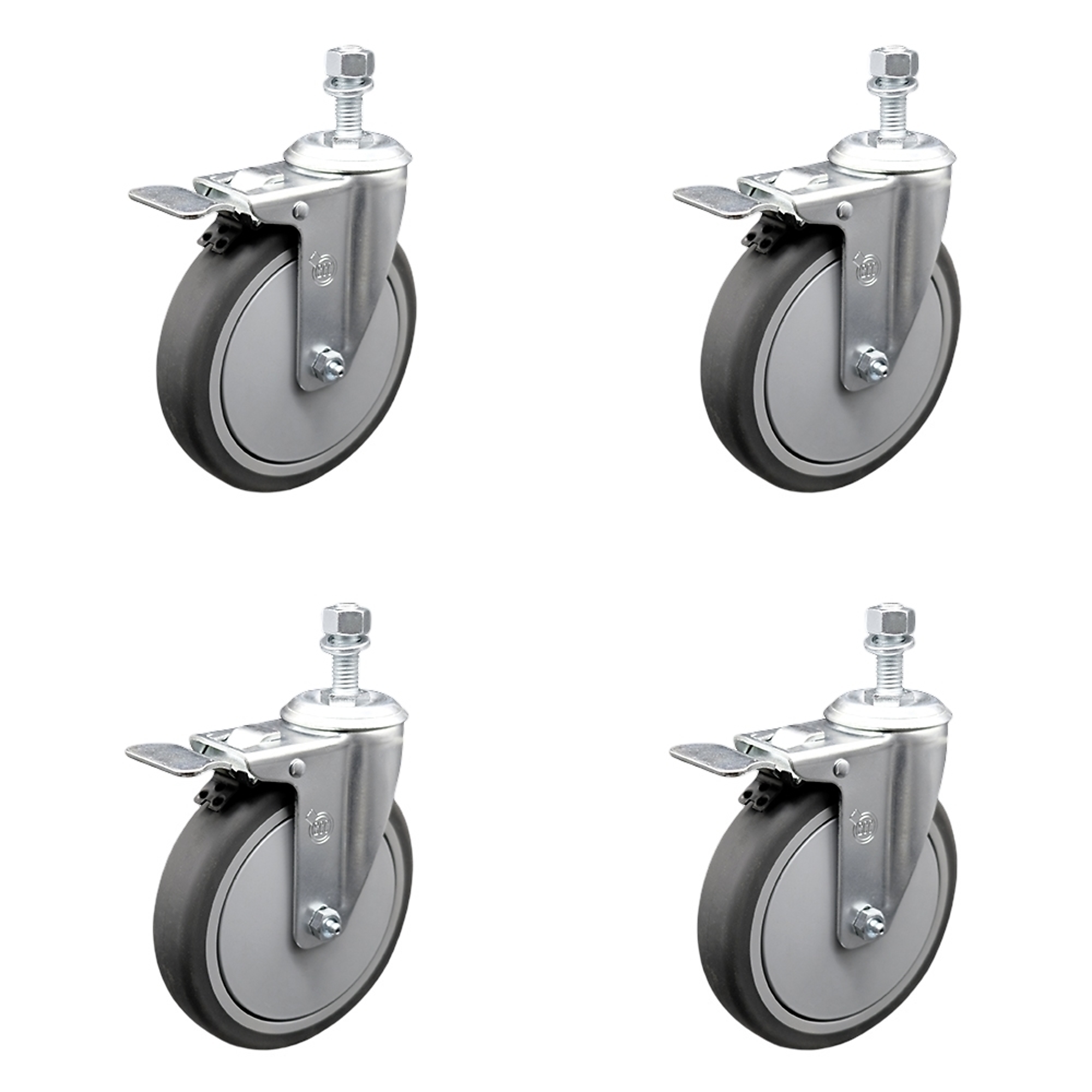 Service Caster, 6Inch x 1 1/4Inch Stem Casters, Wheel Diameter 6 in, Caster Type Swivel, Package (qty.) 4, Model SCC-TSTTL20S614-TPRB-381615-4