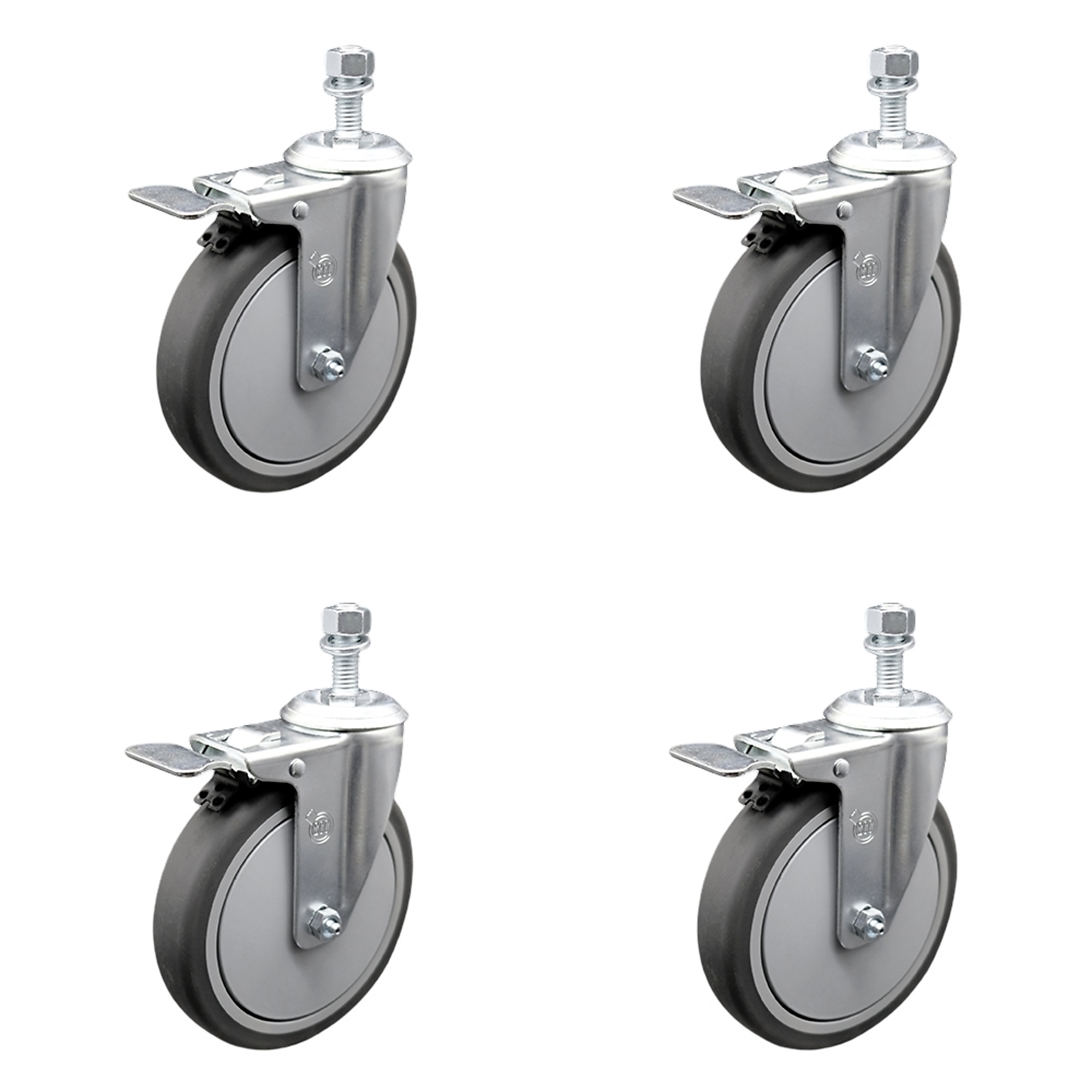 Service Caster, 6Inch x 1 1/4Inch Stem Casters, Wheel Diameter 6 in, Caster Type Swivel, Package (qty.) 4, Model SCC-TSTTL20S614-TPRB-M1015-4