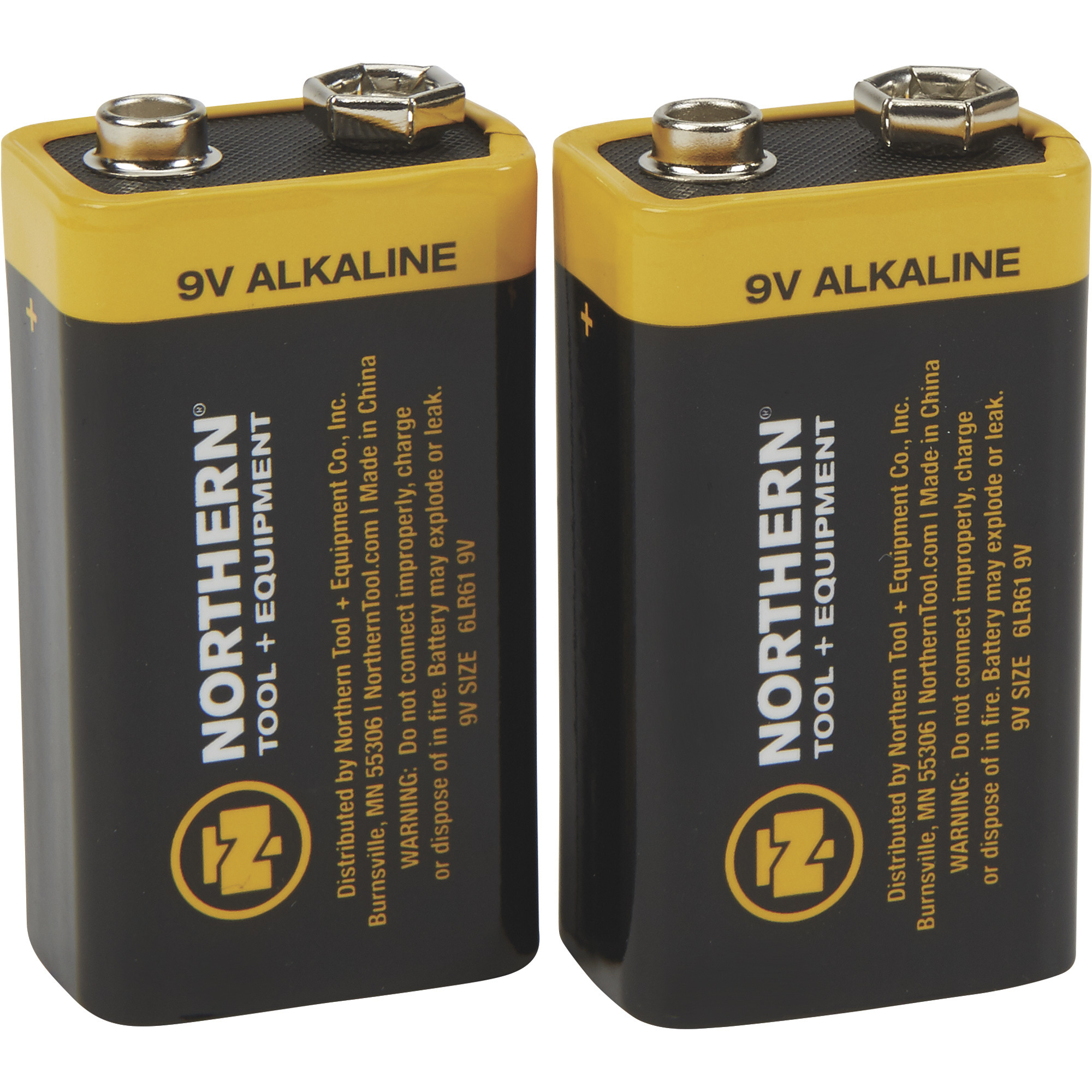 Northern Tool  Equipment 9 Volt Alkaline Batteries 2Pk