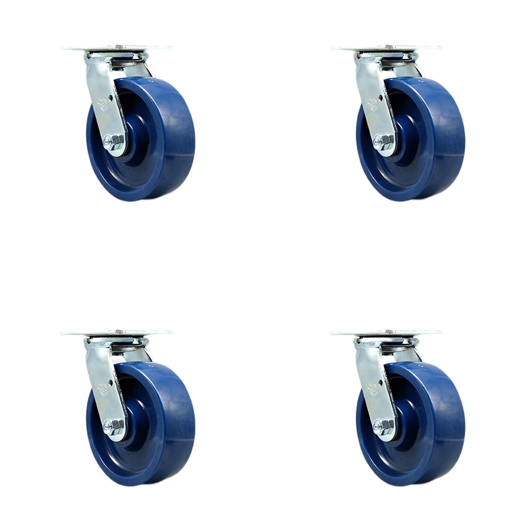 Service Caster, 6Inch x 2Inch Plate Casters, Wheel Diameter 6 in, Caster Type Swivel, Package (qty.) 4, Model SCC-SS30S620-SPUR-BSL-4