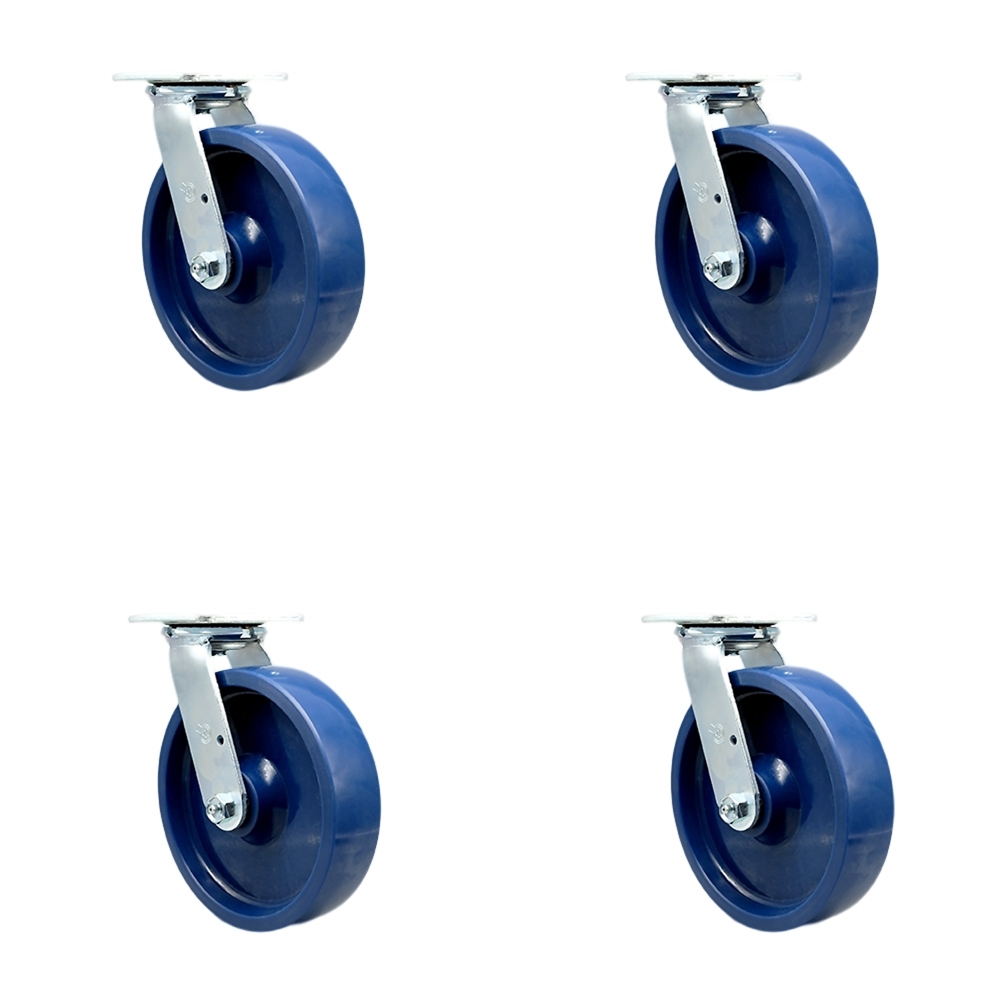 Service Caster, 8Inch x 2Inch Plate Casters, Wheel Diameter 8 in, Caster Type Swivel, Package (qty.) 4, Model SCC-30CS820-SPUR-BSL-4