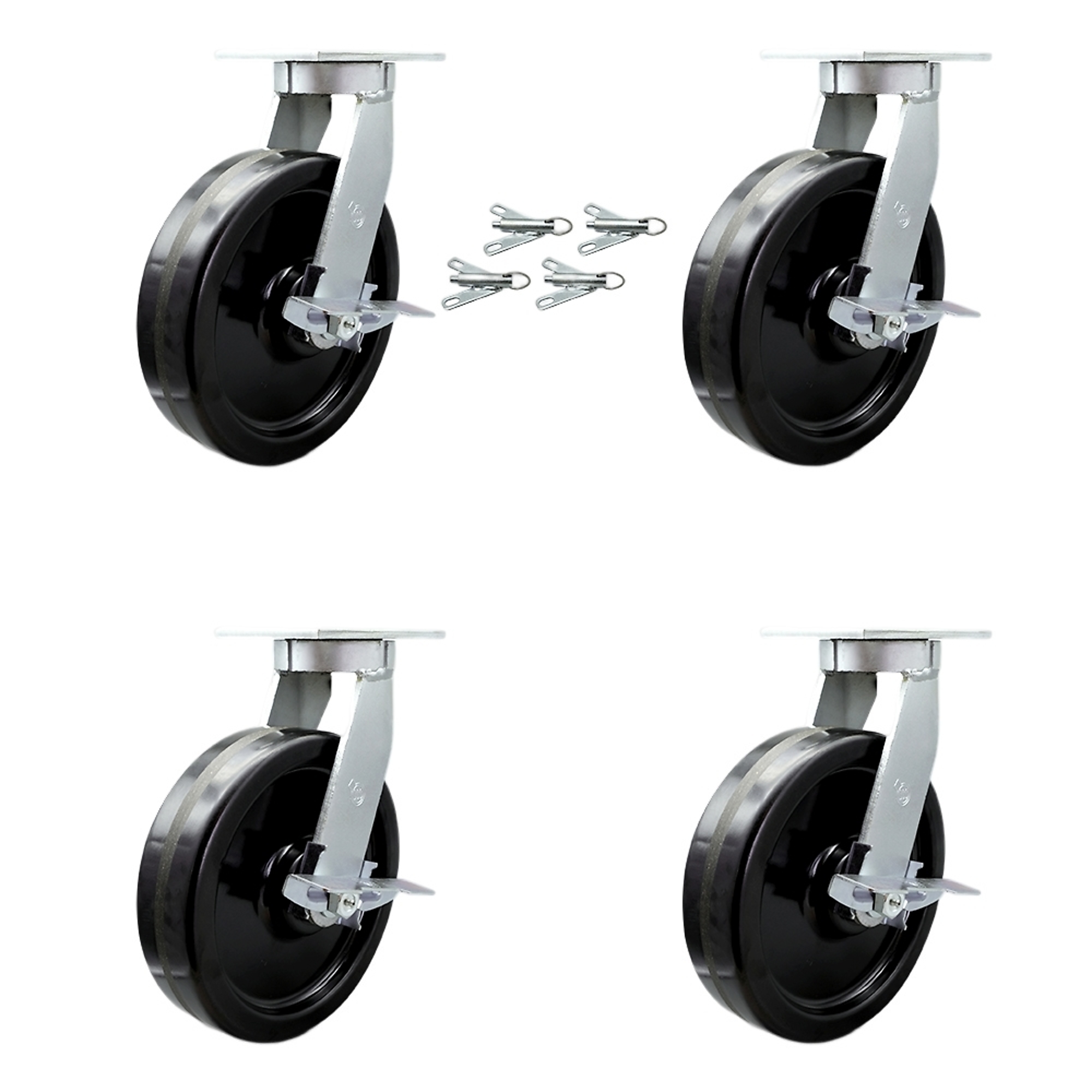 Service Caster, 12Inch x 3Inch Plate Casters, Wheel Diameter 12 in, Caster Type Swivel, Package (qty.) 4, Model SCC-KP92S1230-PHR-SLB-BSL-4