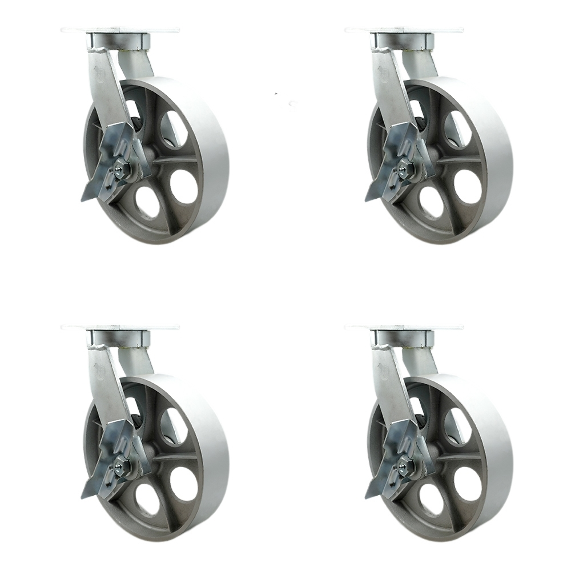 Service Caster, 12Inch x 3Inch Plate Casters, Wheel Diameter 12 in, Caster Type Swivel, Package (qty.) 4, Model SCC-KP92S1230-SSR-SLB-BSL-4