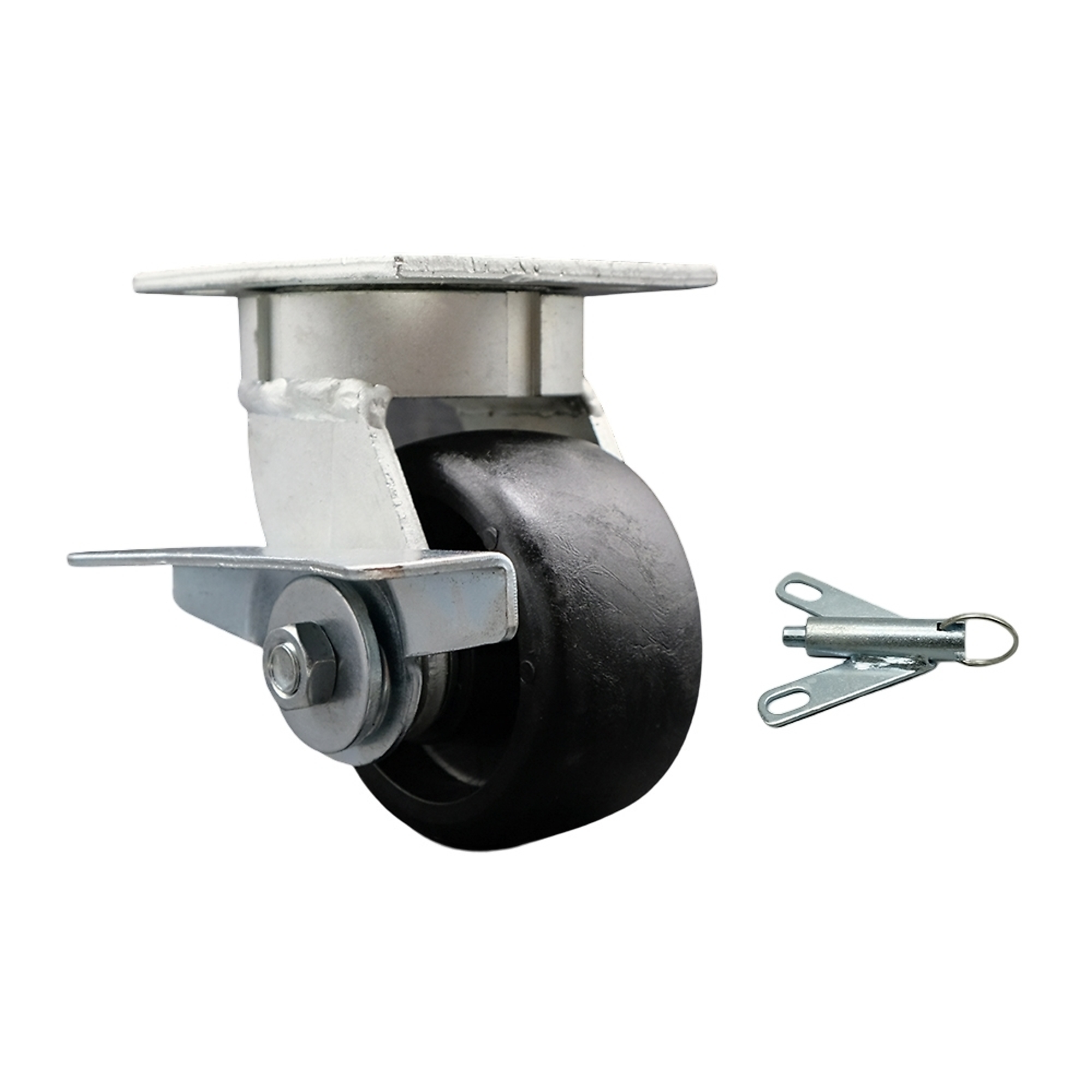 Service Caster, 4Inch x 2Inch Plate Caster, Wheel Diameter 4 in, Caster Type Swivel, Package (qty.) 1, Model SCC-KP30S420-GFNR-SLB-BSL