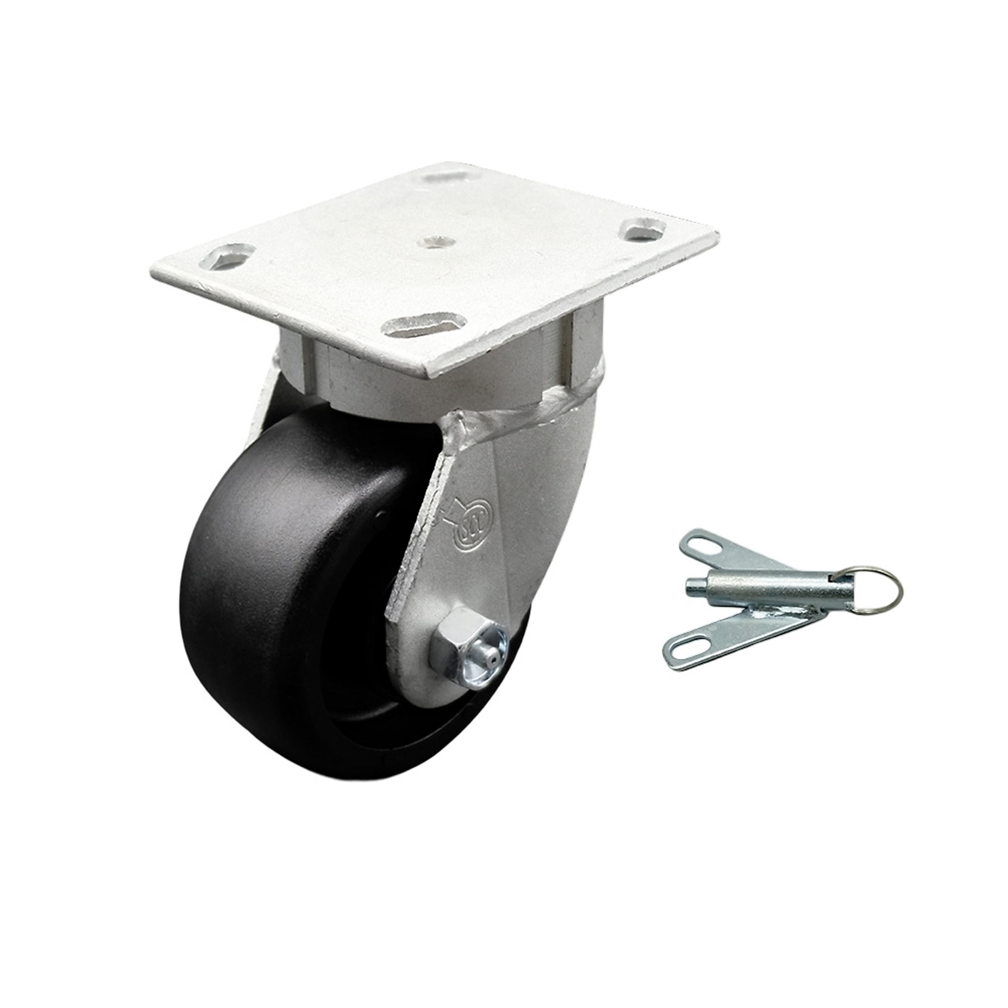 Service Caster, 4Inch x 2Inch Plate Caster, Wheel Diameter 4 in, Caster Type Swivel, Package (qty.) 1, Model SCC-KP30S420-GFNR-BSL