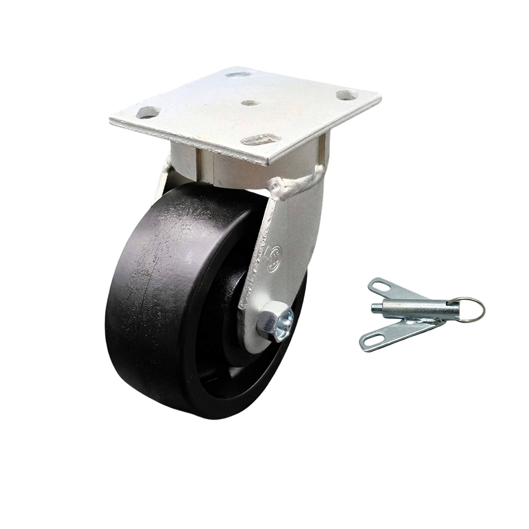 Service Caster, 5Inch x 2Inch Plate Caster, Wheel Diameter 5 in, Caster Type Swivel, Package (qty.) 1, Model SCC-KP30S520-GFNR-BSL