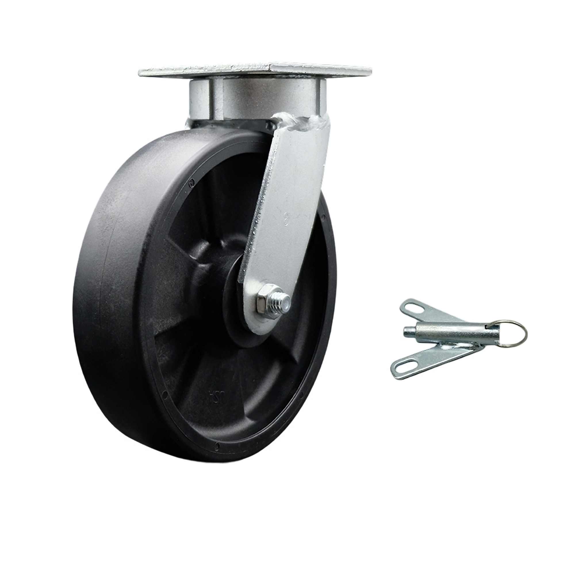 Service Caster, 8Inch x 2Inch Plate Caster, Wheel Diameter 8 in, Caster Type Swivel, Package (qty.) 1, Model SCC-KP30S820-GFNR-BSL