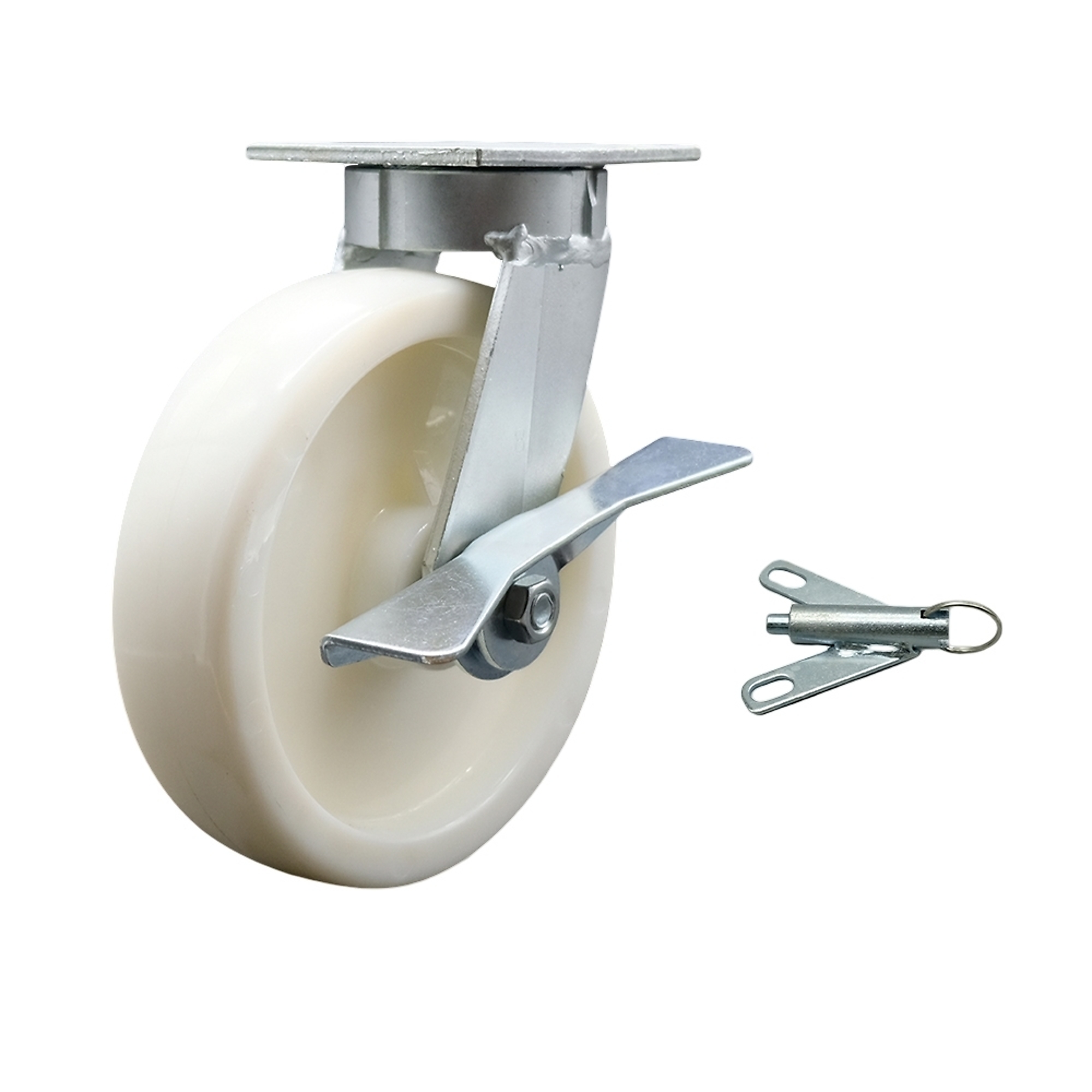 Service Caster, 8Inch x 2Inch Plate Caster, Wheel Diameter 8 in, Caster Type Swivel, Package (qty.) 1, Model SCC-KP30S820-NYR-SLB-BSL