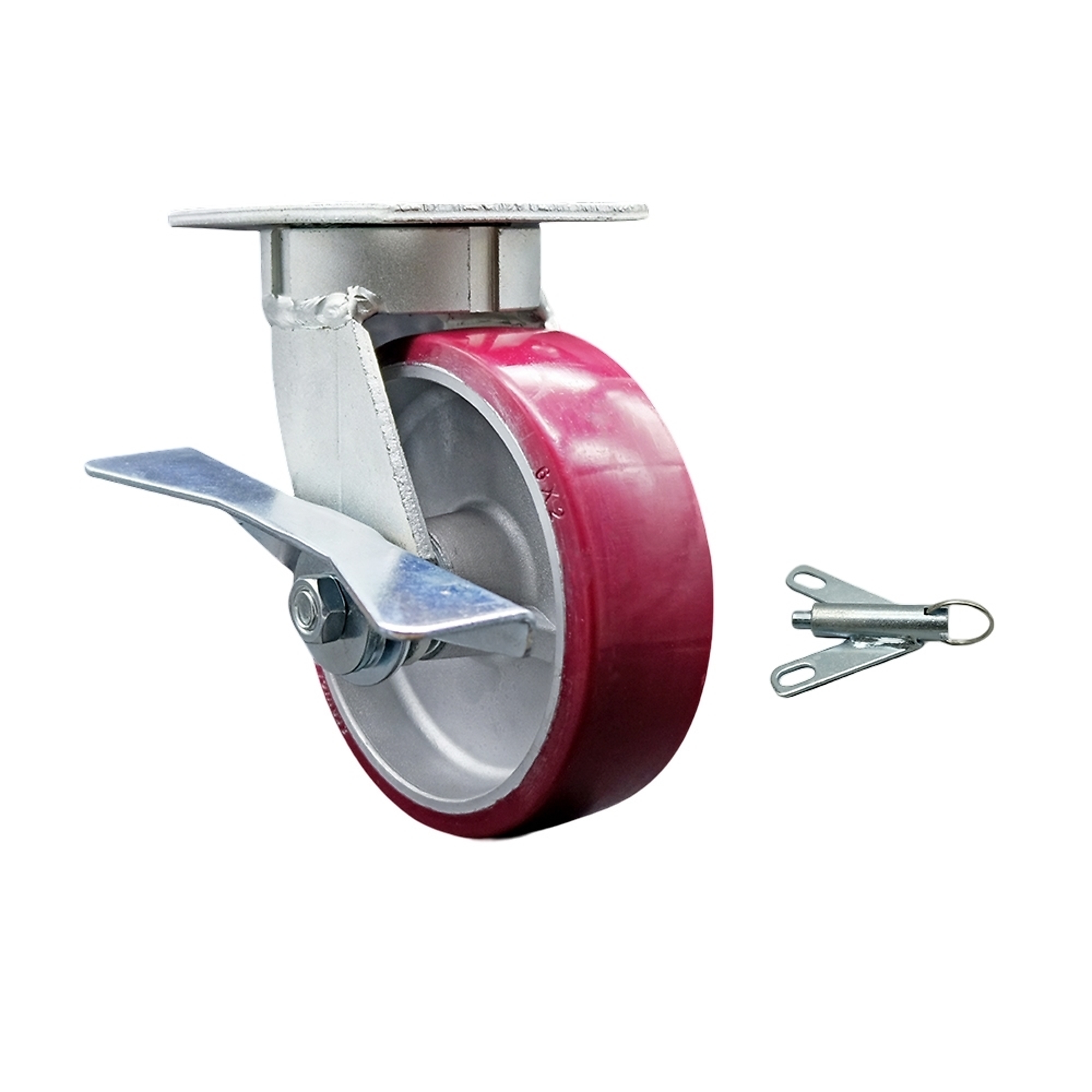 Service Caster, 6Inch x 2Inch Plate Caster, Wheel Diameter 6 in, Caster Type Swivel, Package (qty.) 1, Model SCC-KP30S620-PAR-SLB-BSL