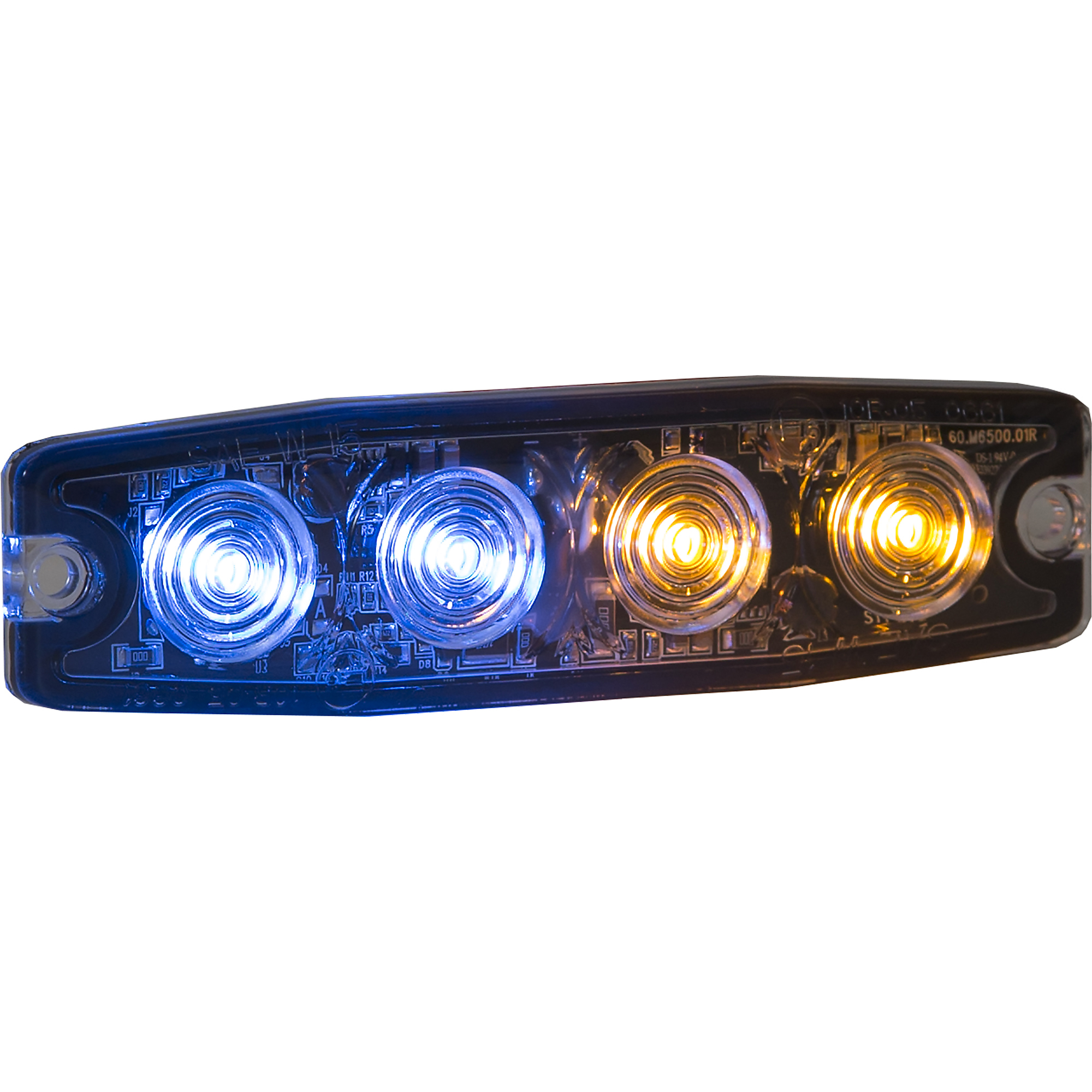 Buyers Products, Ultra Thin 4.5Inch Blue/Amber LED Strobe Light, Light Type LED, Lens Color Multi, Included (qty.) 1 Model 8892248