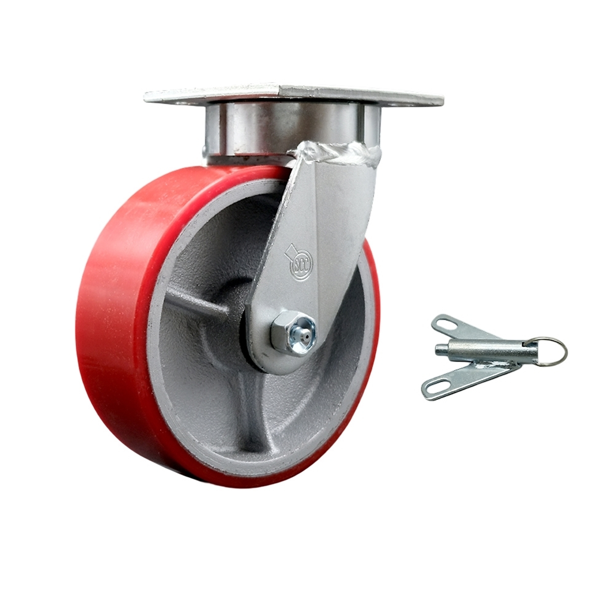 Service Caster, 6Inch x 2Inch Plate Caster, Wheel Diameter 6 in, Caster Type Swivel, Package (qty.) 1, Model SCC-KP30S620-PUR-RS-BSL