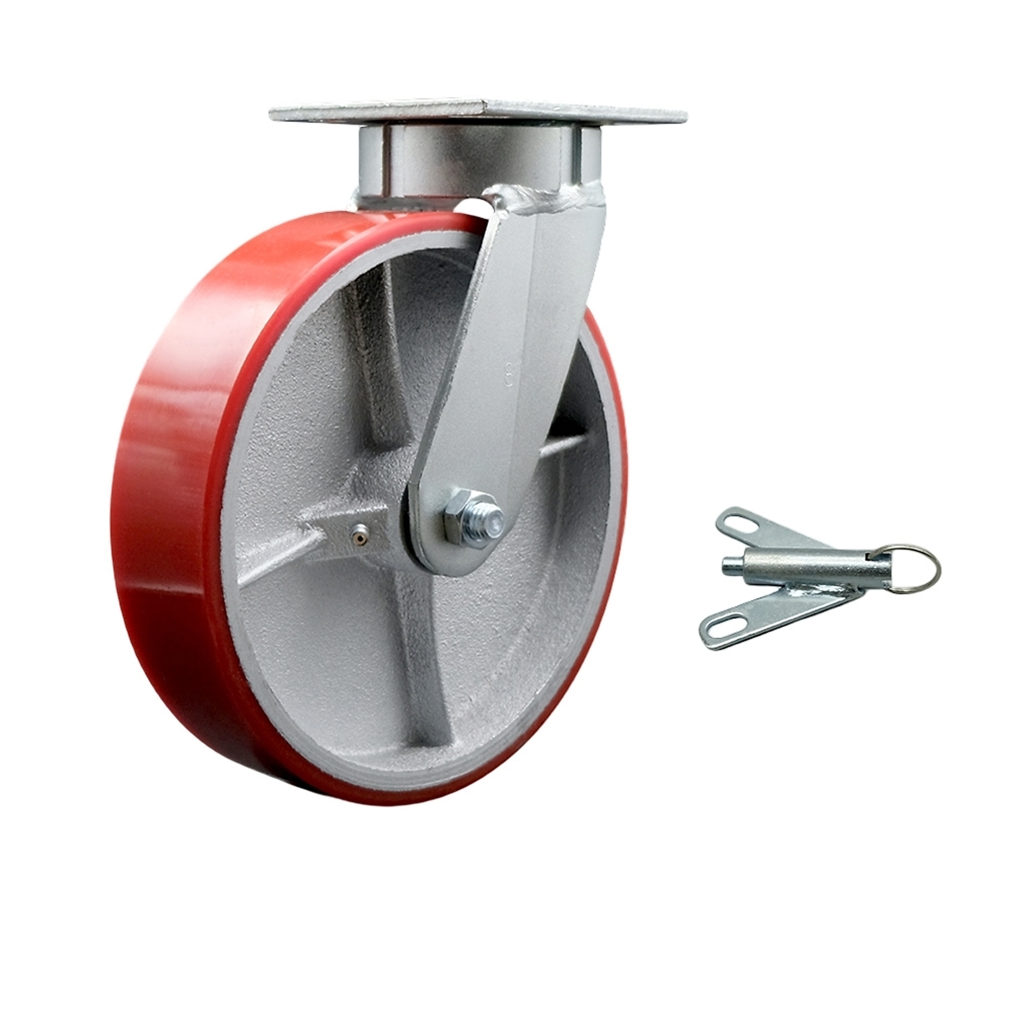 Service Caster, 8Inch x 2Inch Plate Caster, Wheel Diameter 8 in, Caster Type Swivel, Package (qty.) 1, Model SCC-KP30S820-PUR-RS-BSL