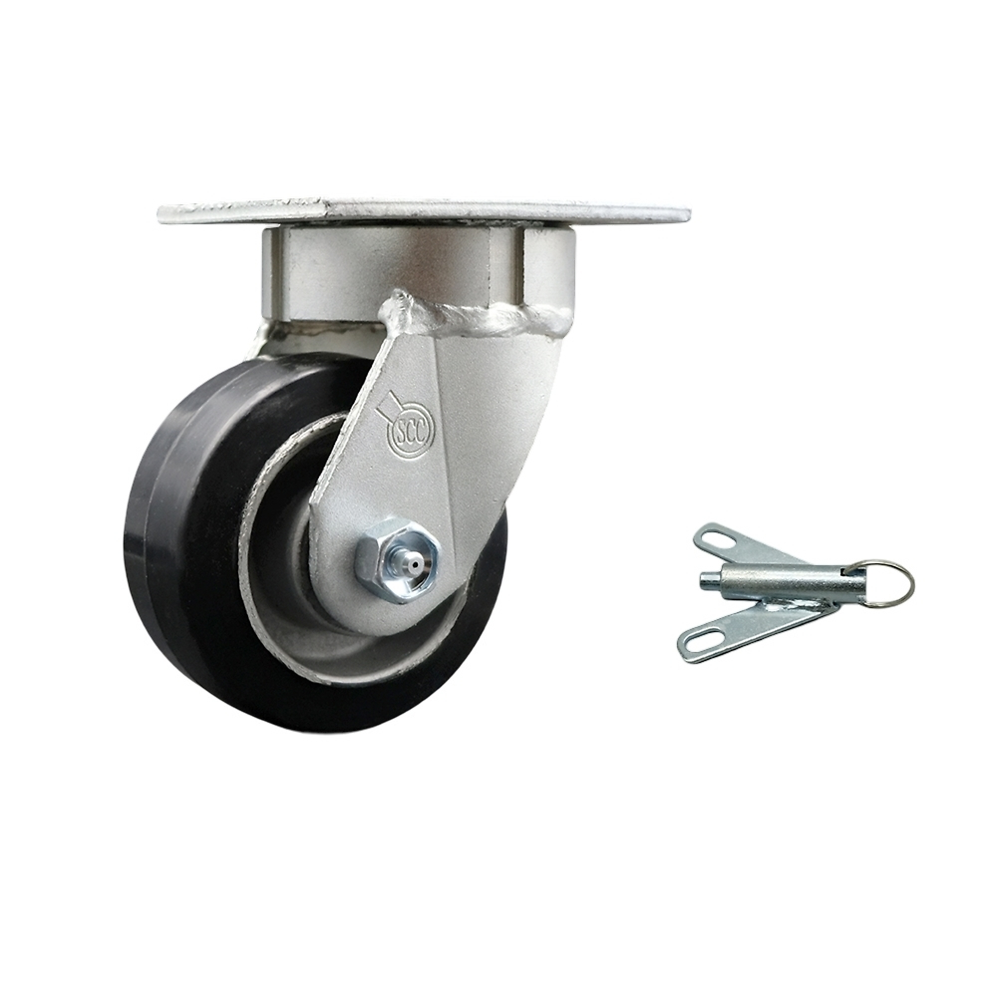 Service Caster, 4Inch x 2Inch Plate Caster, Wheel Diameter 4 in, Caster Type Swivel, Package (qty.) 1, Model SCC-KP30S420-RAR-BSL