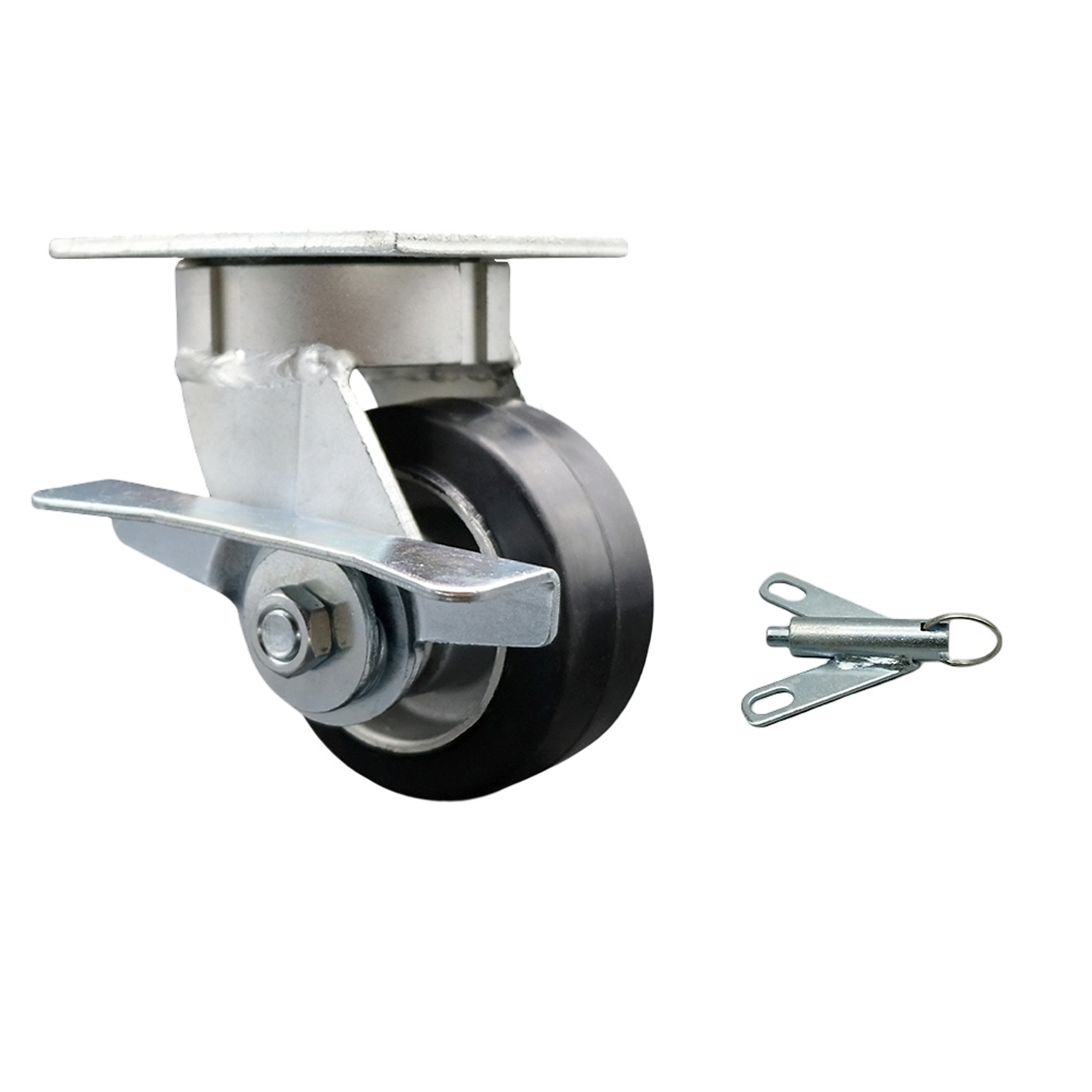 Service Caster, 4Inch x 2Inch Plate Caster, Wheel Diameter 4 in, Caster Type Swivel, Package (qty.) 1, Model SCC-KP30S420-RAR-SLB-BSL