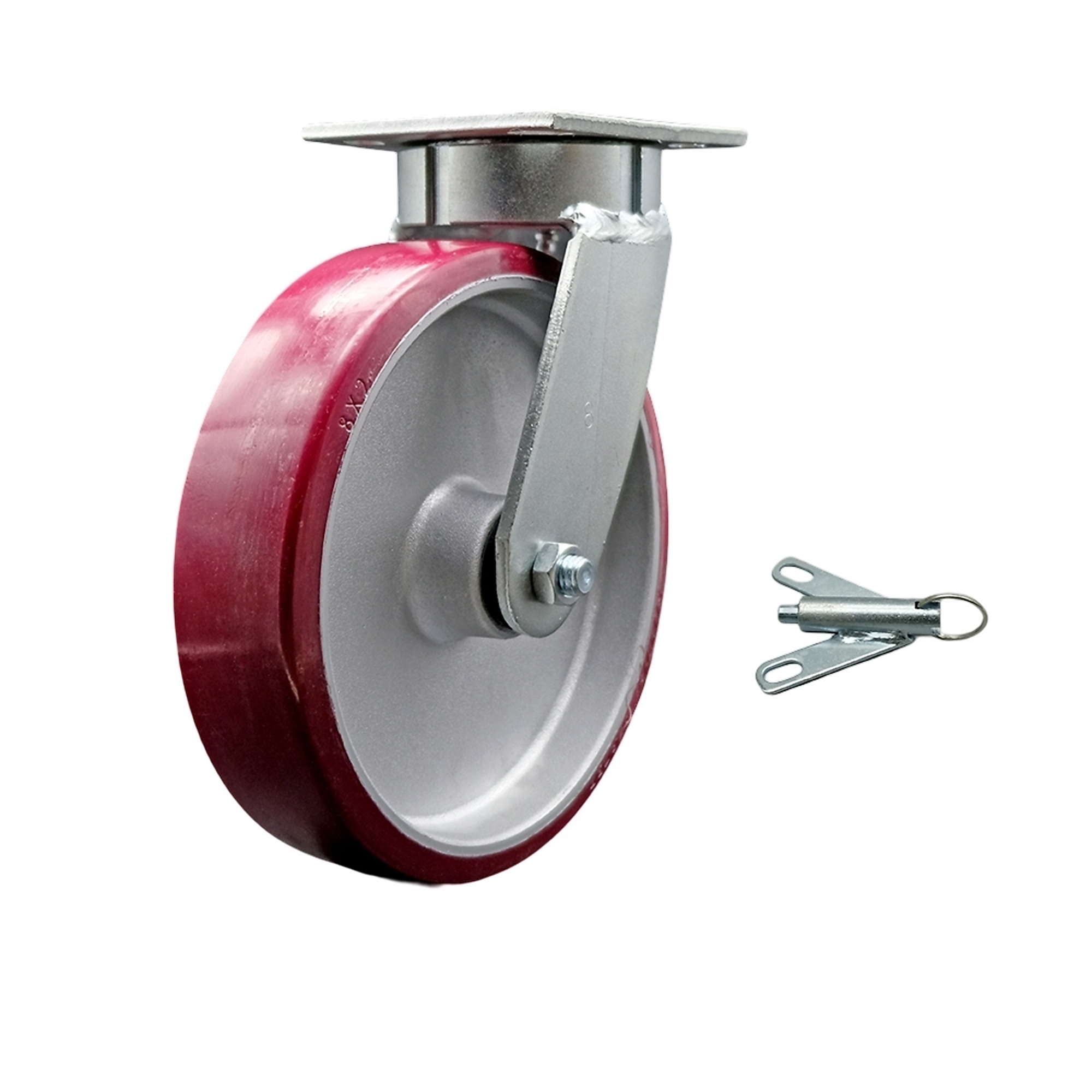 Service Caster, 8Inch x 2Inch Plate Caster, Wheel Diameter 8 in, Caster Type Swivel, Package (qty.) 1, Model SCC-KP30S820-PAR-BSL