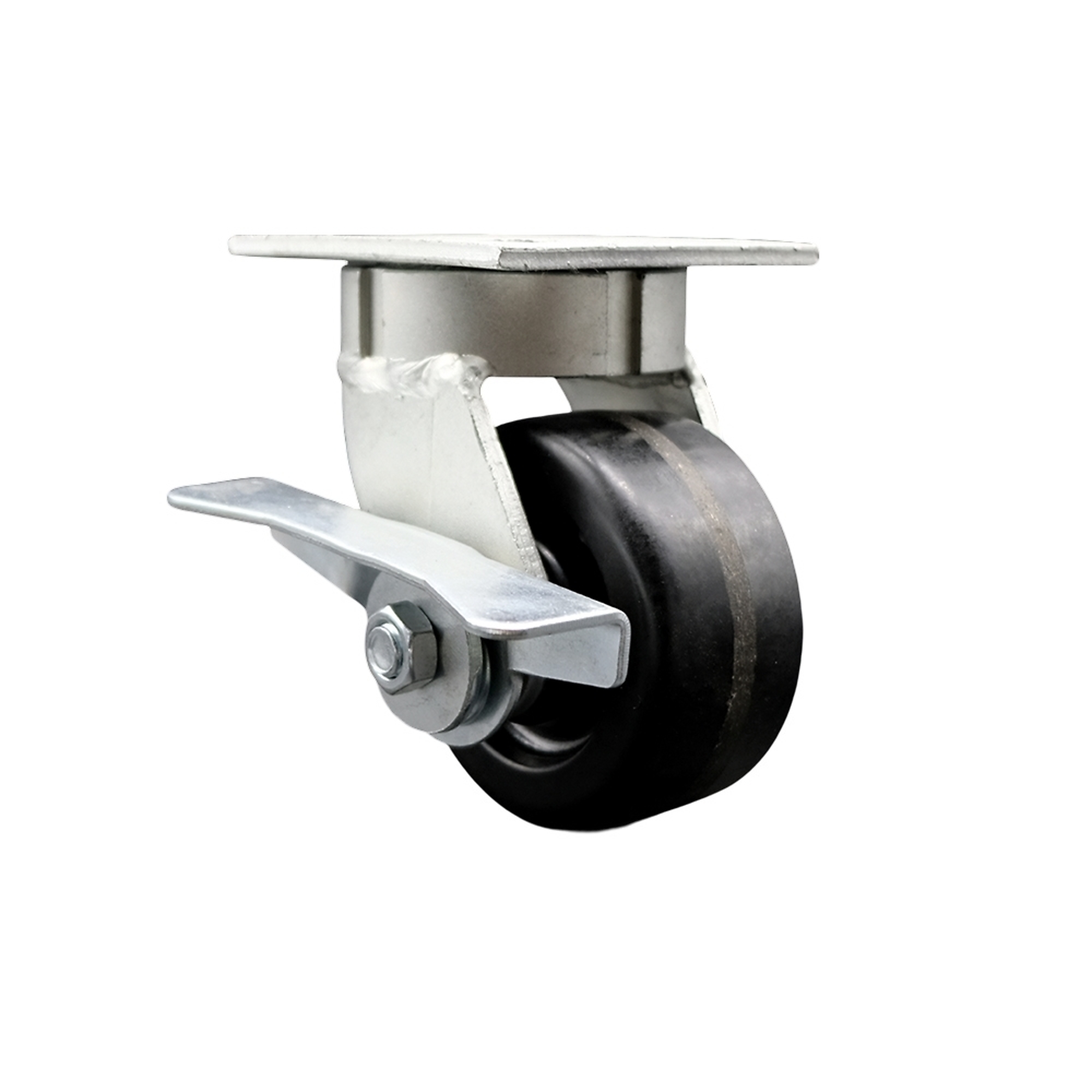 Service Caster, 4Inch x 2Inch Plate Caster, Wheel Diameter 4 in, Caster Type Swivel, Package (qty.) 1, Model SCC-KP30S420-PHR-SLB