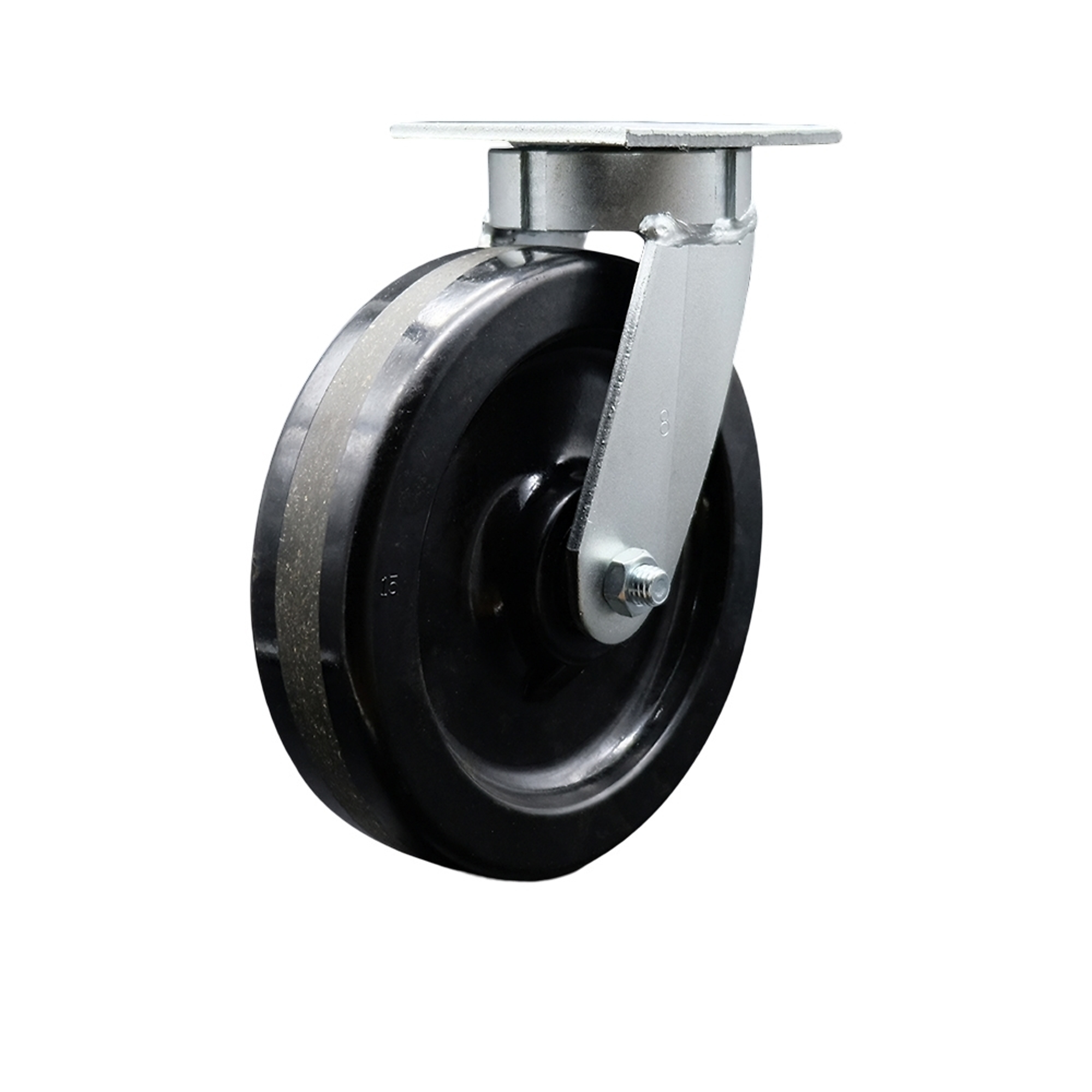 Service Caster, 8Inch x 2Inch Plate Caster, Wheel Diameter 8 in, Caster Type Swivel, Package (qty.) 1, Model SCC-KP30S820-PHR