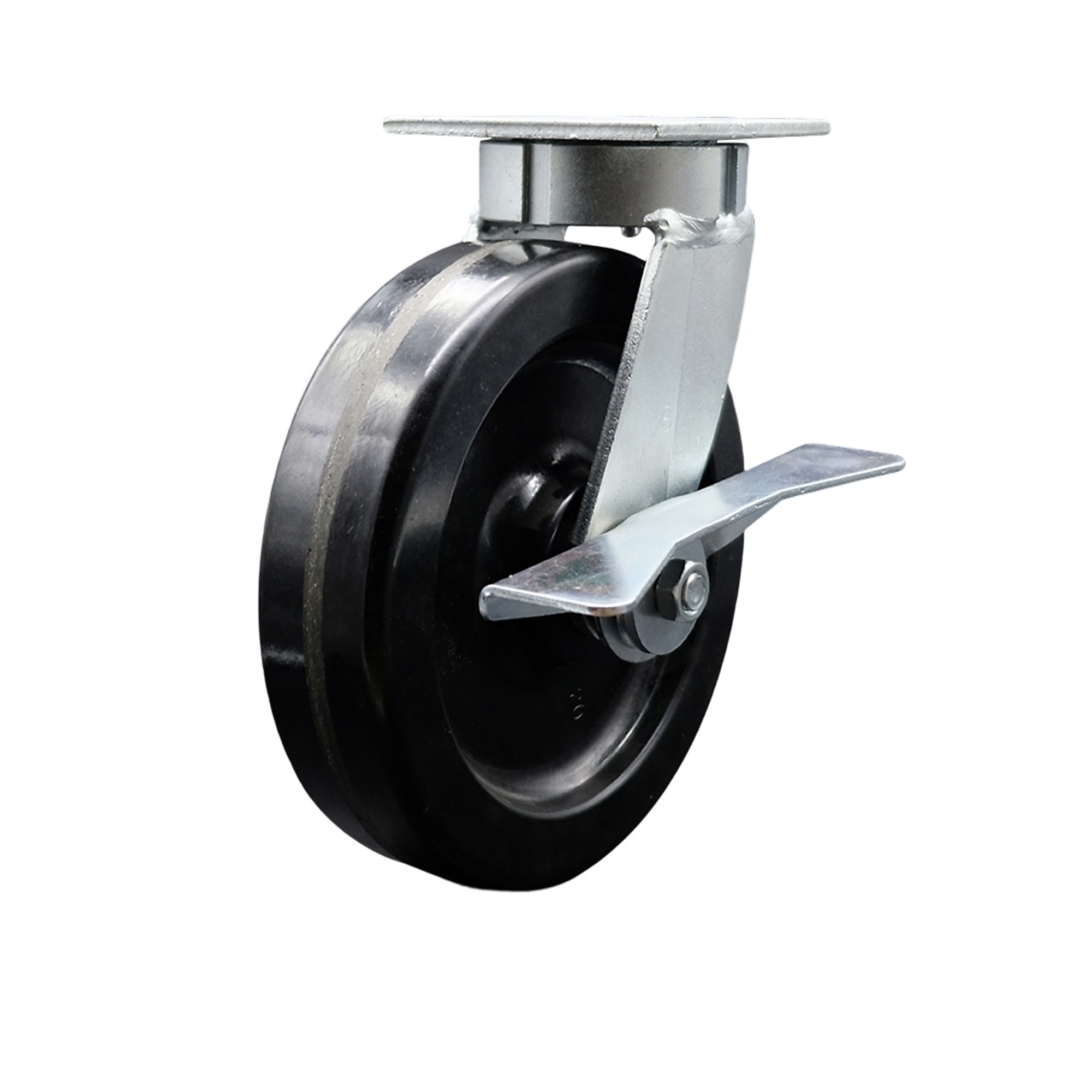 Service Caster, 8Inch x 2Inch Plate Caster, Wheel Diameter 8 in, Caster Type Swivel, Package (qty.) 1, Model SCC-KP30S820-PHR-SLB