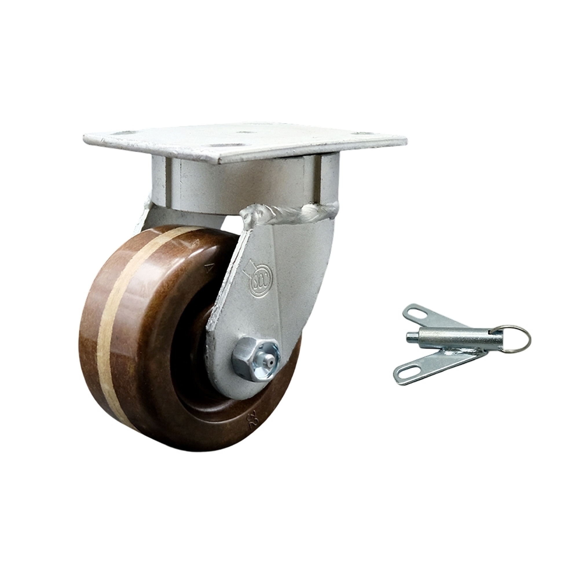 Service Caster, 4Inch x 2Inch Plate Caster, Wheel Diameter 4 in, Caster Type Swivel, Package (qty.) 1, Model SCC-KP30S420-PHRHT-BSL