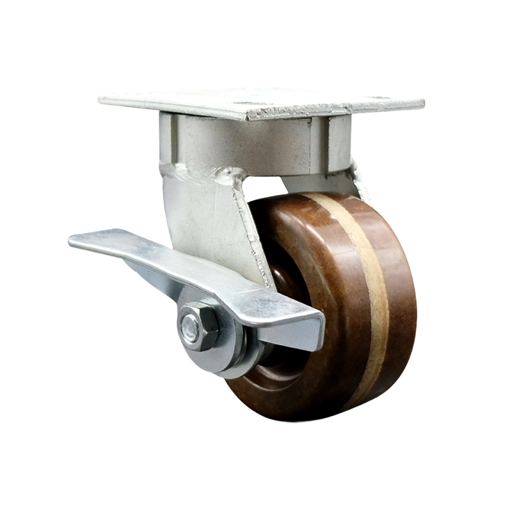 Service Caster, 4Inch x 2Inch Plate Caster, Wheel Diameter 4 in, Caster Type Swivel, Package (qty.) 1, Model SCC-KP30S420-PHRHT-SLB