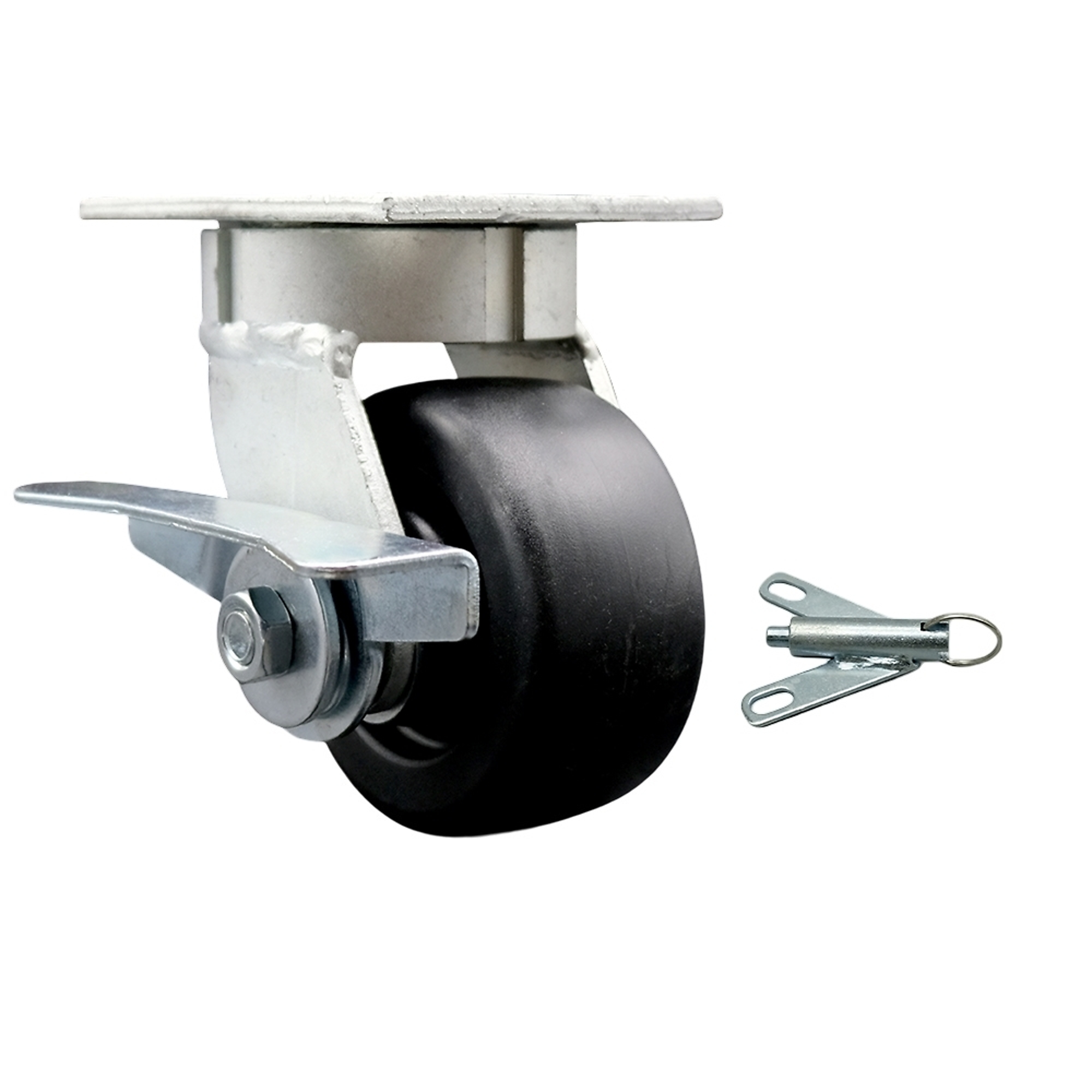 Service Caster, 4Inch x 2Inch Plate Caster, Wheel Diameter 4 in, Caster Type Swivel, Package (qty.) 1, Model SCC-KP30S420-POR-SLB-BSL