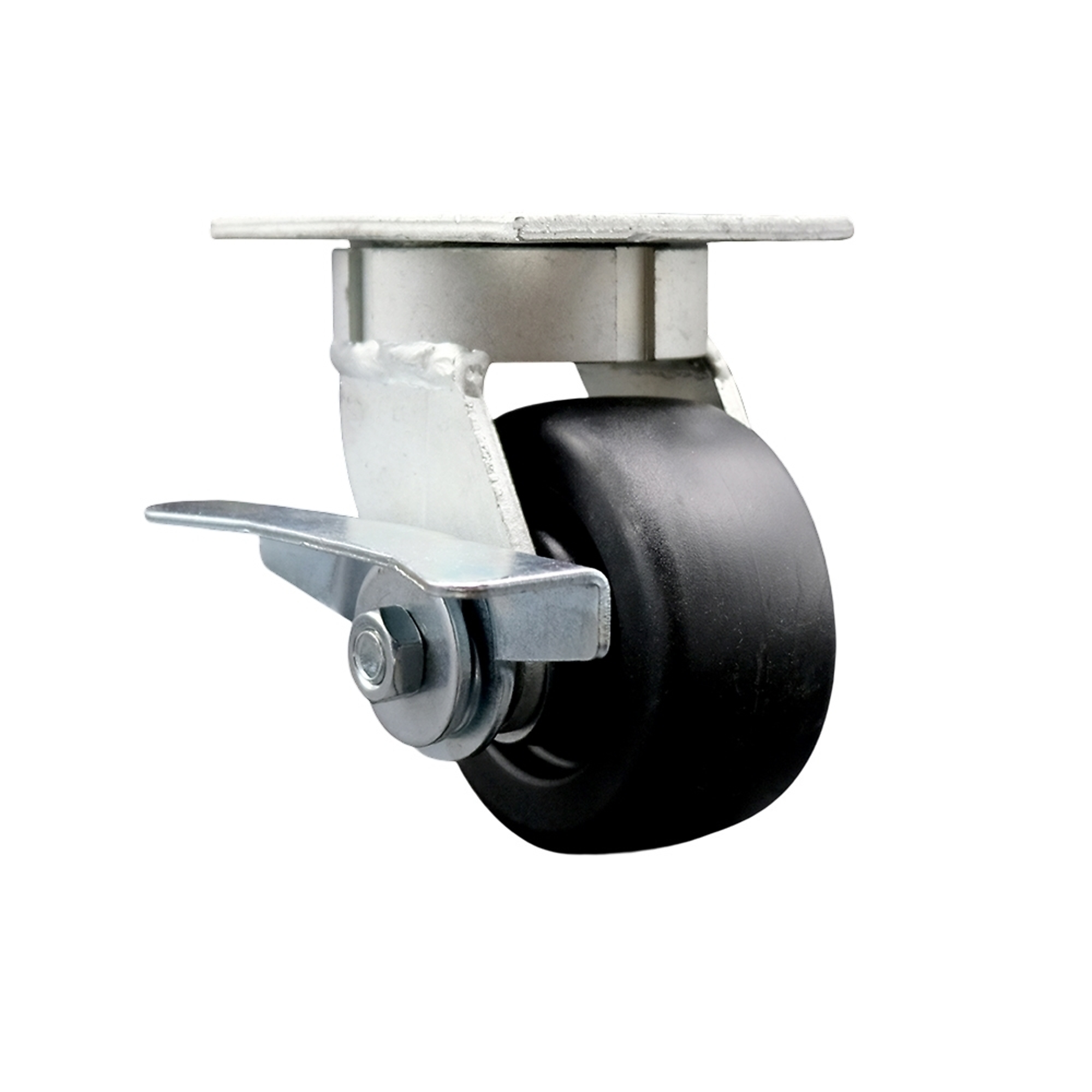 Service Caster, 4Inch x 2Inch Plate Caster, Wheel Diameter 4 in, Caster Type Swivel, Package (qty.) 1, Model SCC-KP30S420-POR-SLB