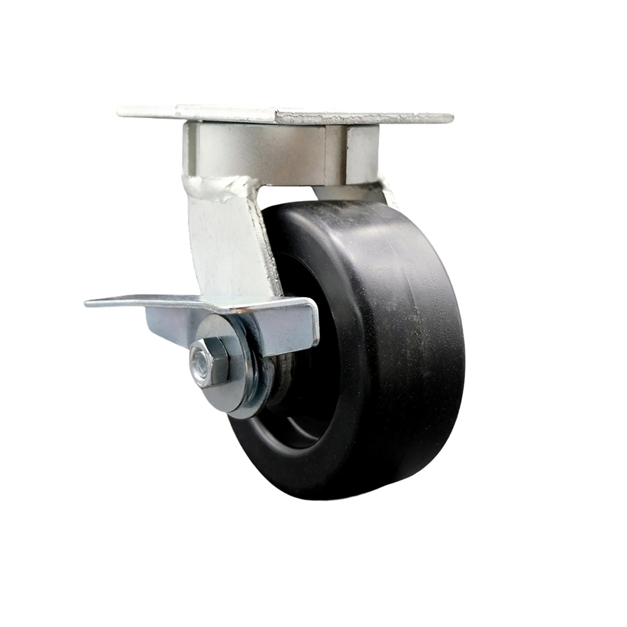 Service Caster, 5Inch x 2Inch Plate Caster, Wheel Diameter 5 in, Caster Type Swivel, Package (qty.) 1, Model SCC-KP30S520-POR-SLB