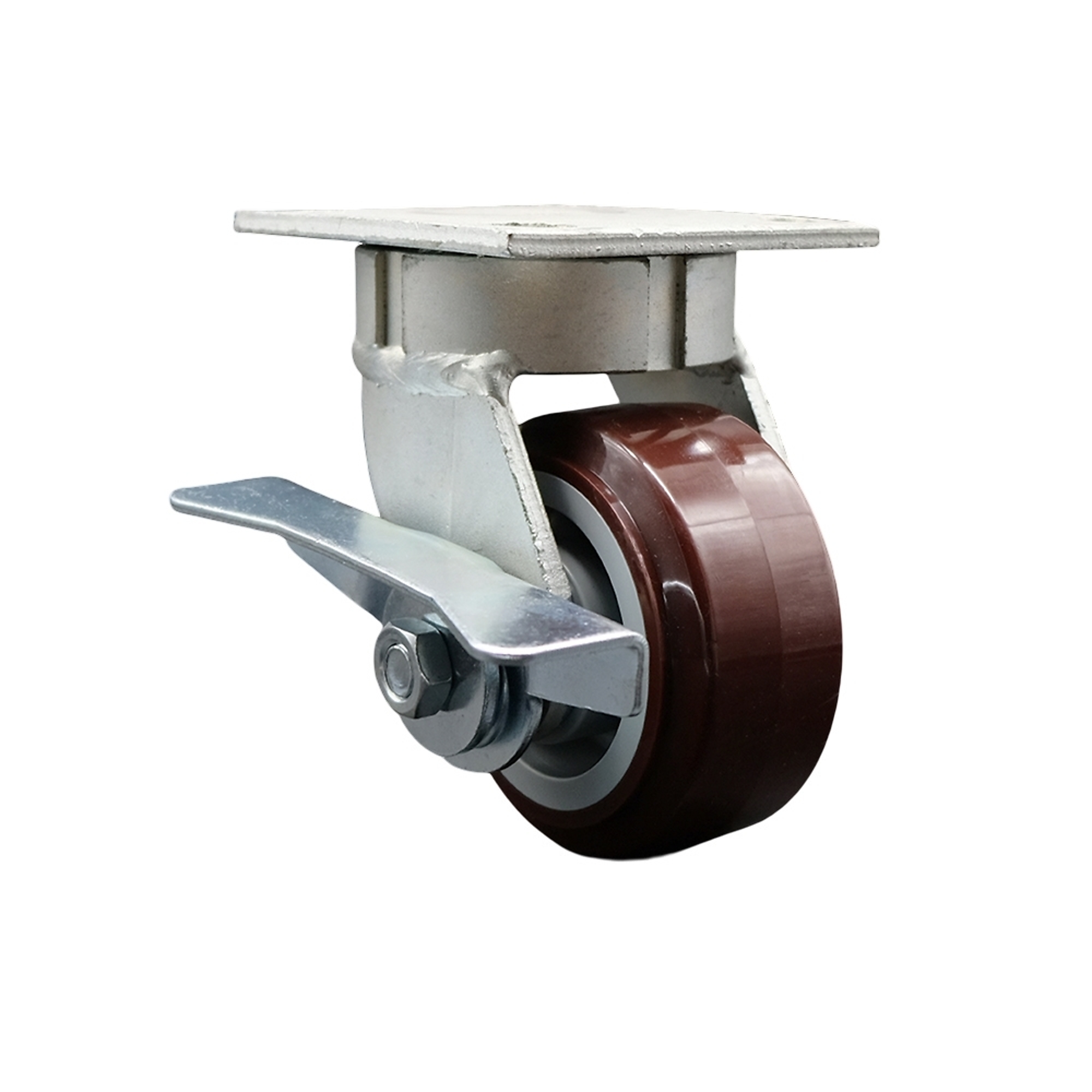 Service Caster, 4Inch x 2Inch Plate Caster, Wheel Diameter 4 in, Caster Type Swivel, Package (qty.) 1, Model SCC-KP30S420-PPUR-SLB