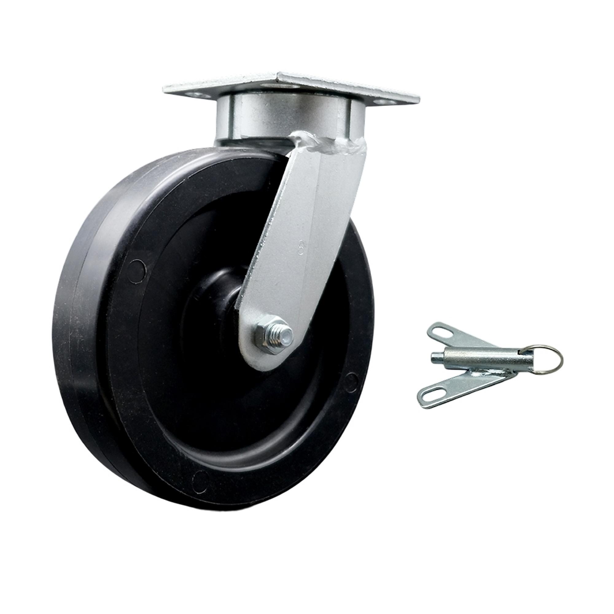 Service Caster, 8Inch x 2Inch Plate Caster, Wheel Diameter 8 in, Caster Type Swivel, Package (qty.) 1, Model SCC-KP30S820-POR-BSL