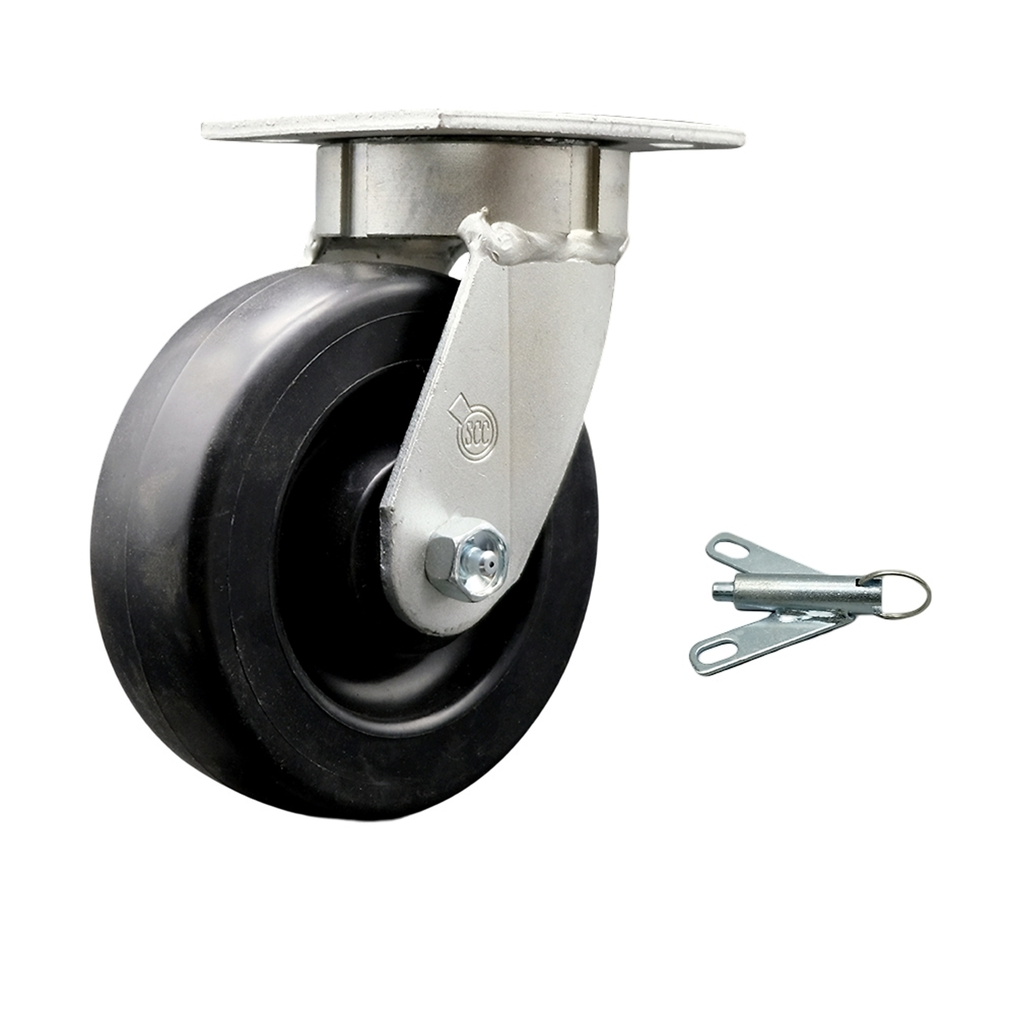 Service Caster, 6Inch x 2Inch Plate Caster, Wheel Diameter 6 in, Caster Type Swivel, Package (qty.) 1, Model SCC-KP30S620-POR-BSL